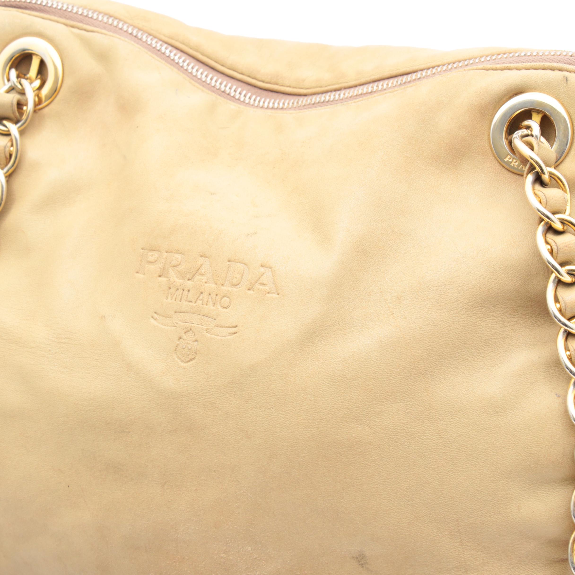 Prada Leather and Nylon Chain Strap Shoulder Bag
