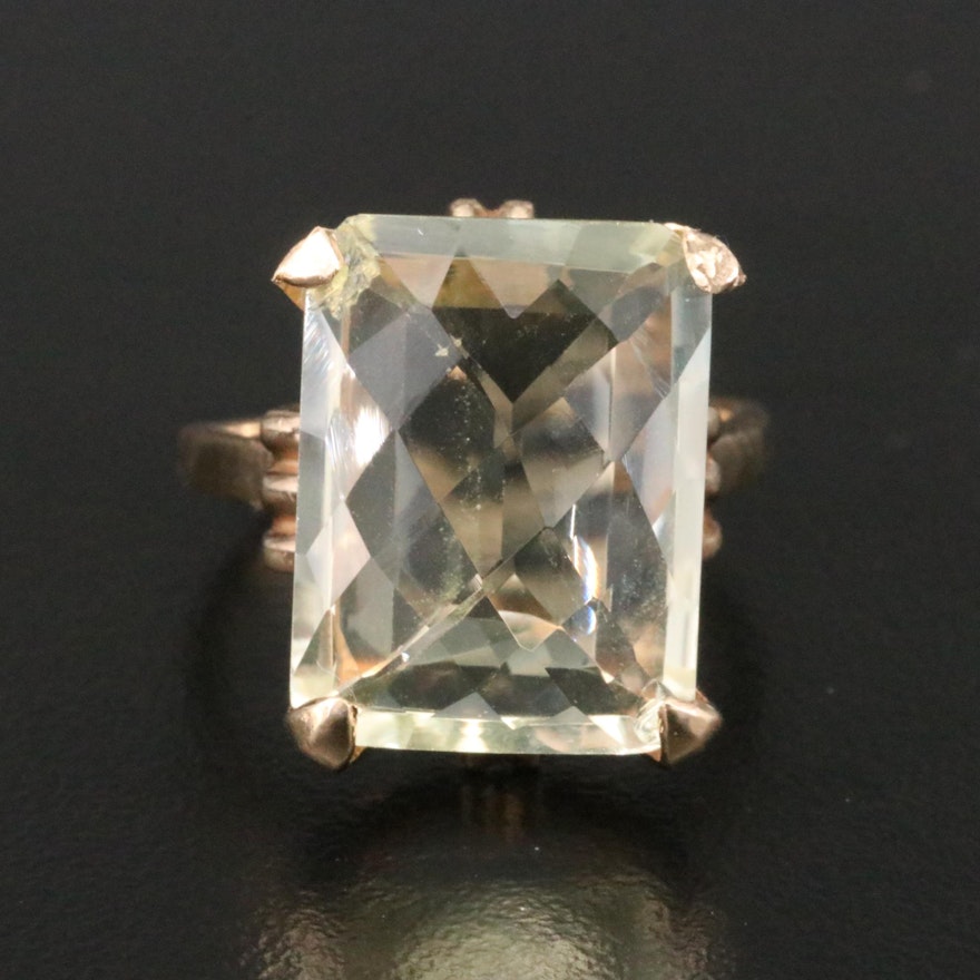 10K Yellow Gold Citrine Solitaire Ring