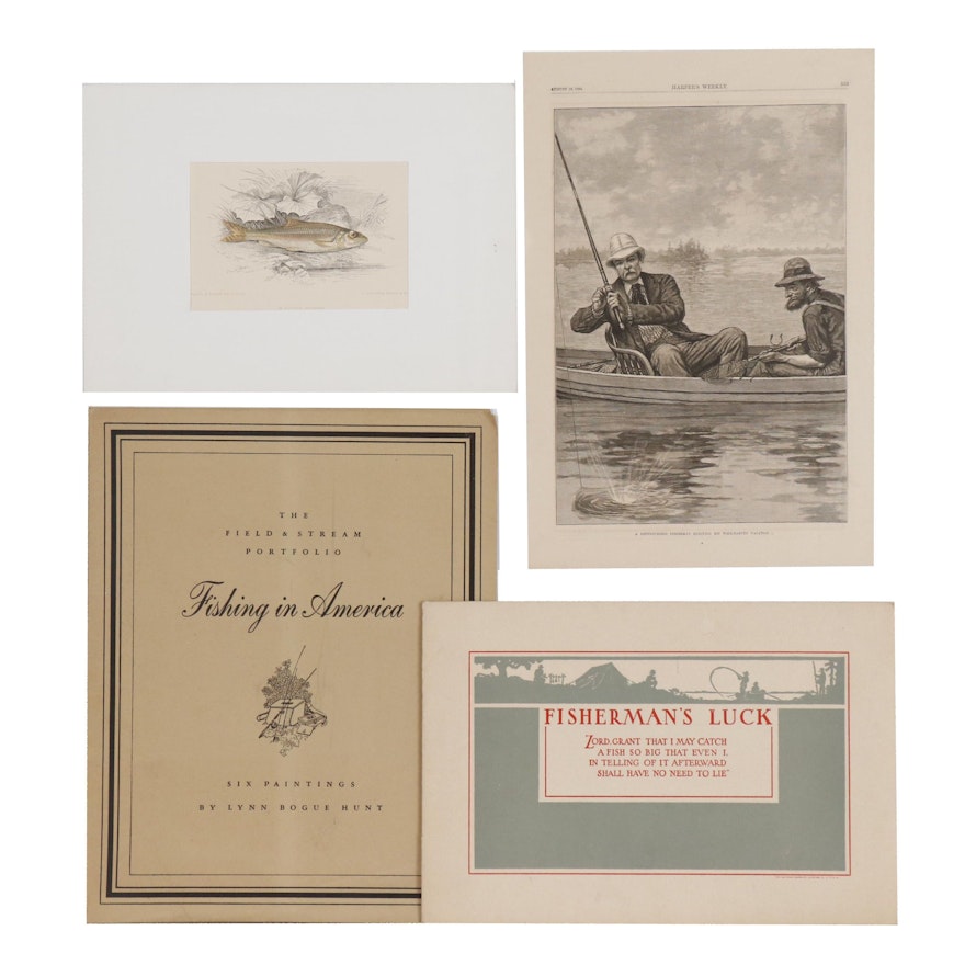 Fishing Themed Offset Lithographs after Henry Hintermeister and More