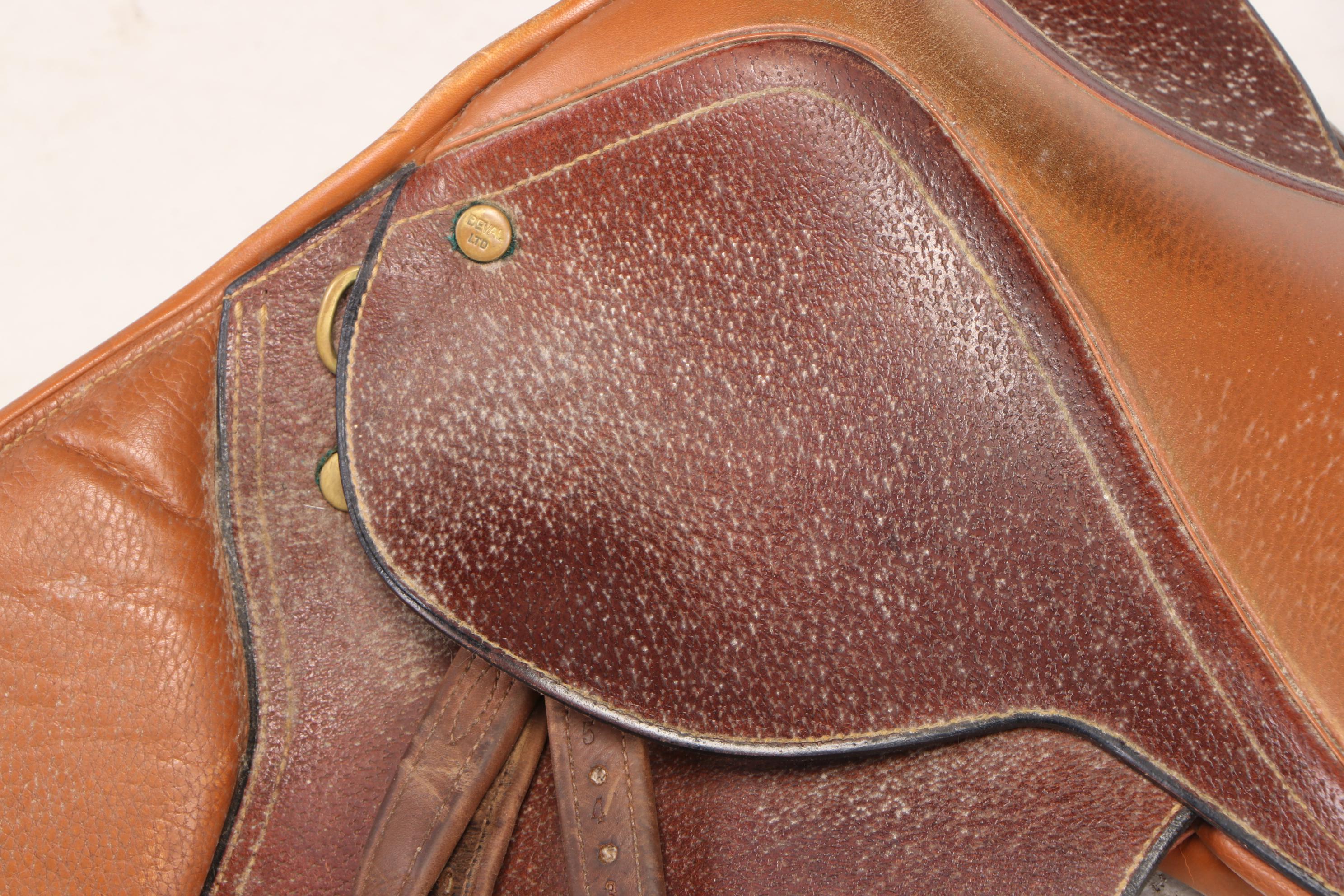 Deval Ltd. Leather English Saddle, Mid to Late 20th Century