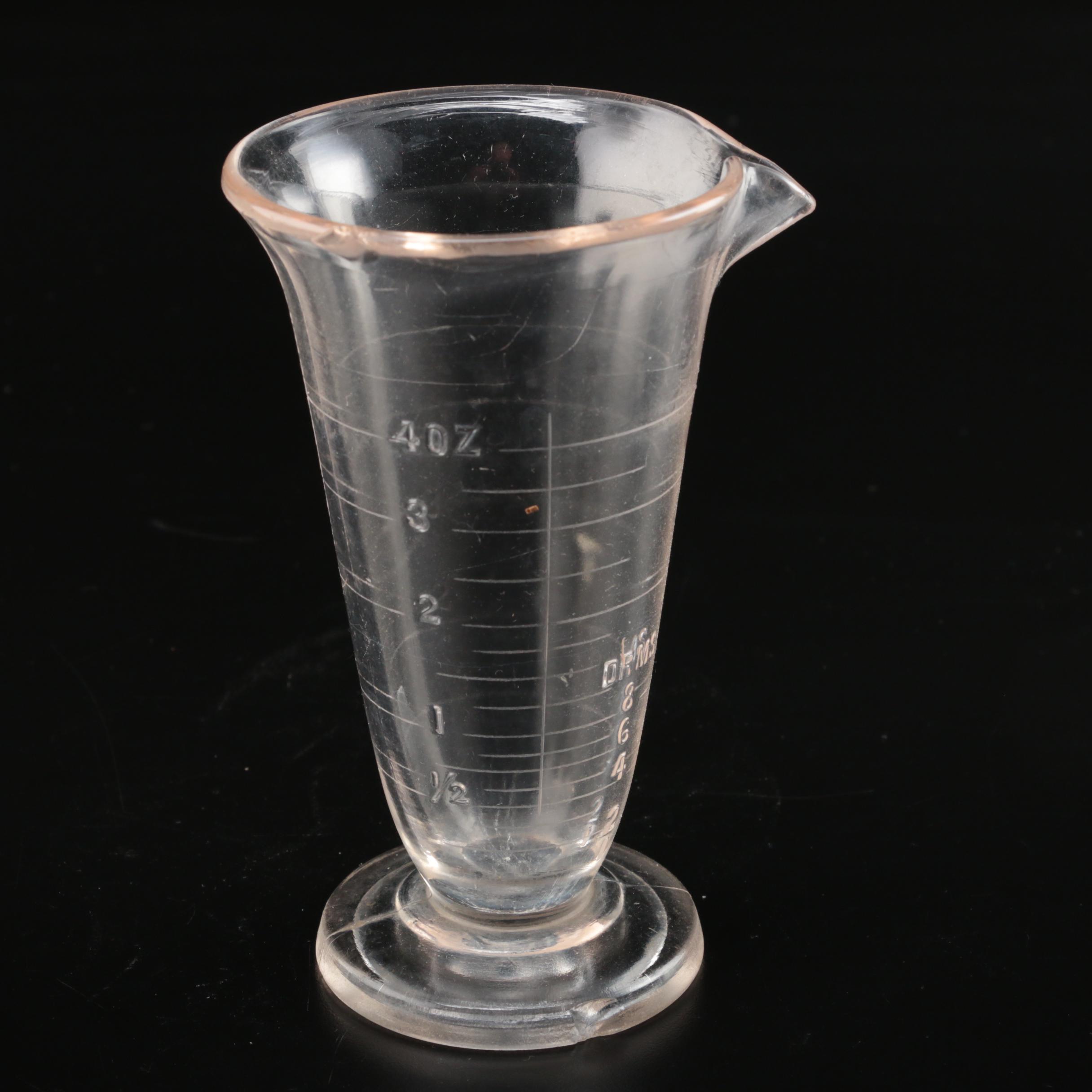 Apothecary Footed Graduated Glass Beakers, Vintage