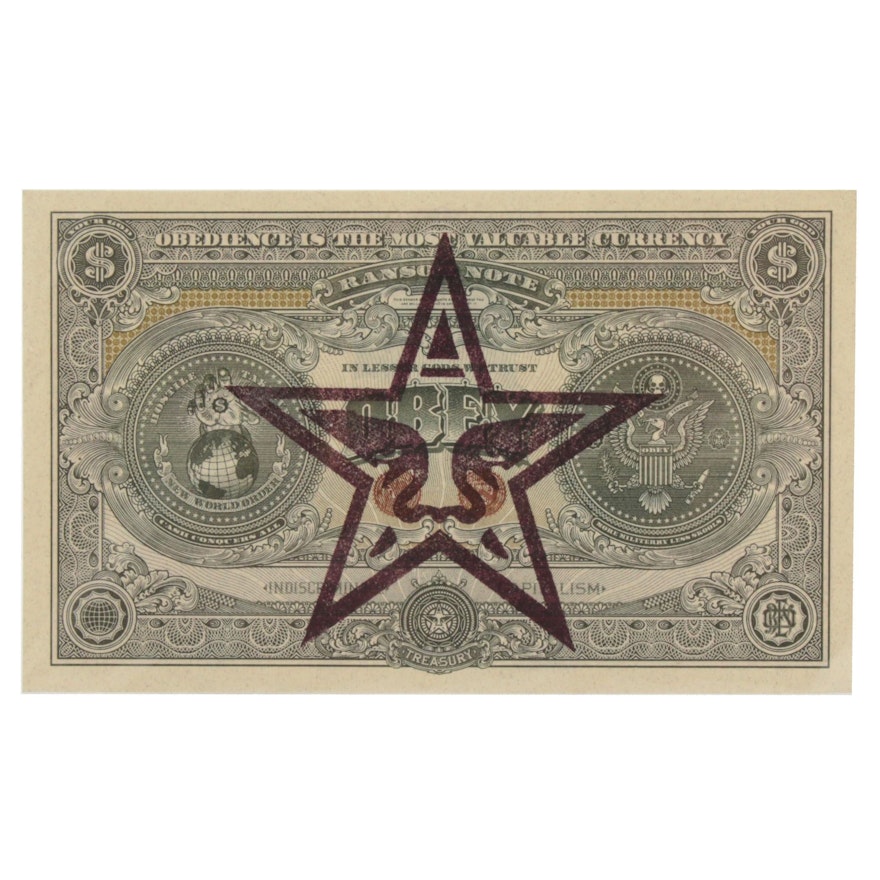 Shepard Fairey Obey Two Sides of Capitalism Bank Note