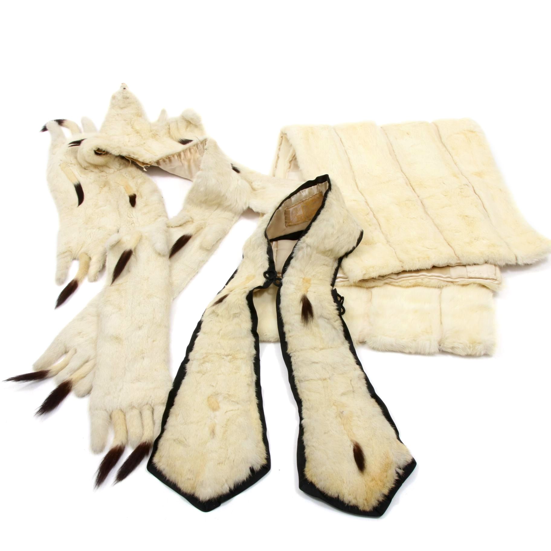 Ermine Fur Stole, Shawl, and Collar, Vintage