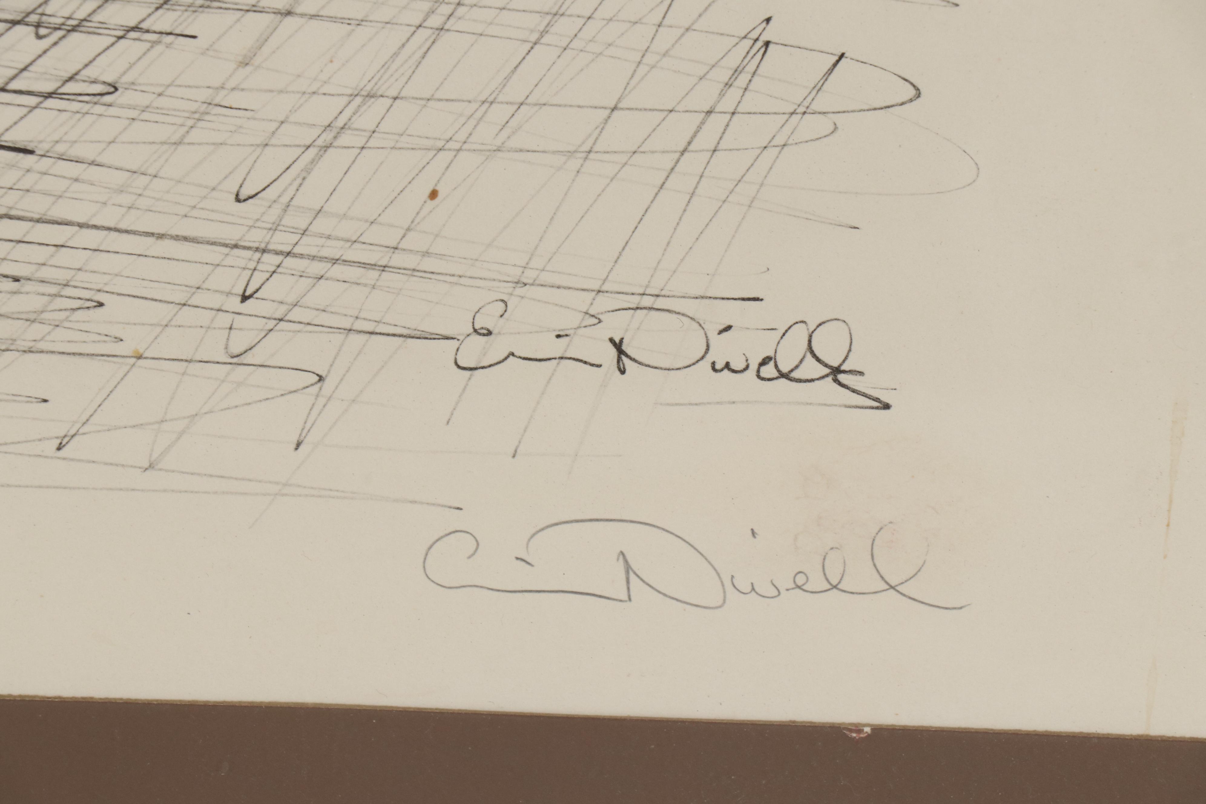 Eric Nivelle Lithograph of Cityscape with Harbor, Mid 20th Century