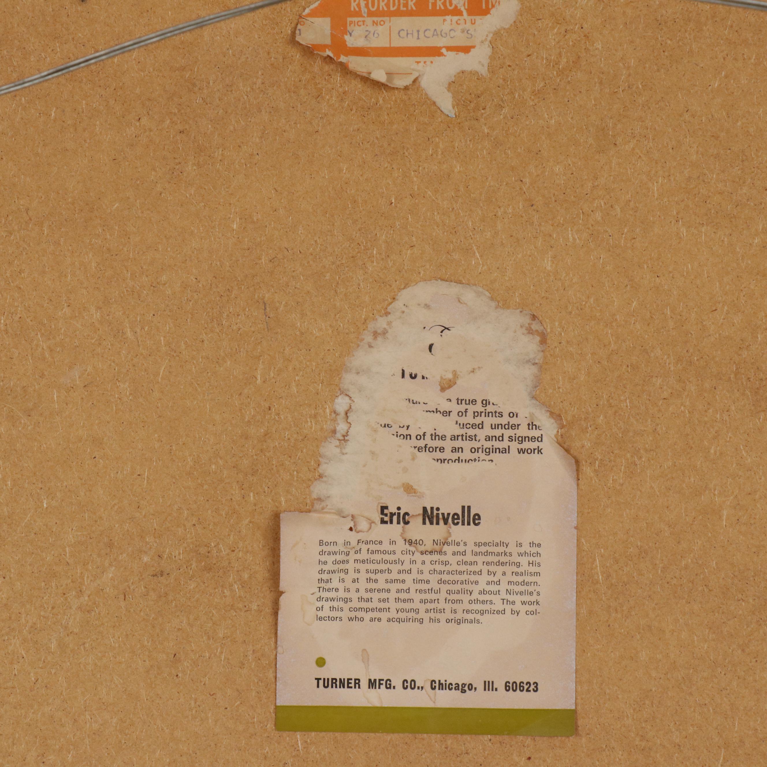 Eric Nivelle Lithograph of Cityscape with Harbor, Mid 20th Century