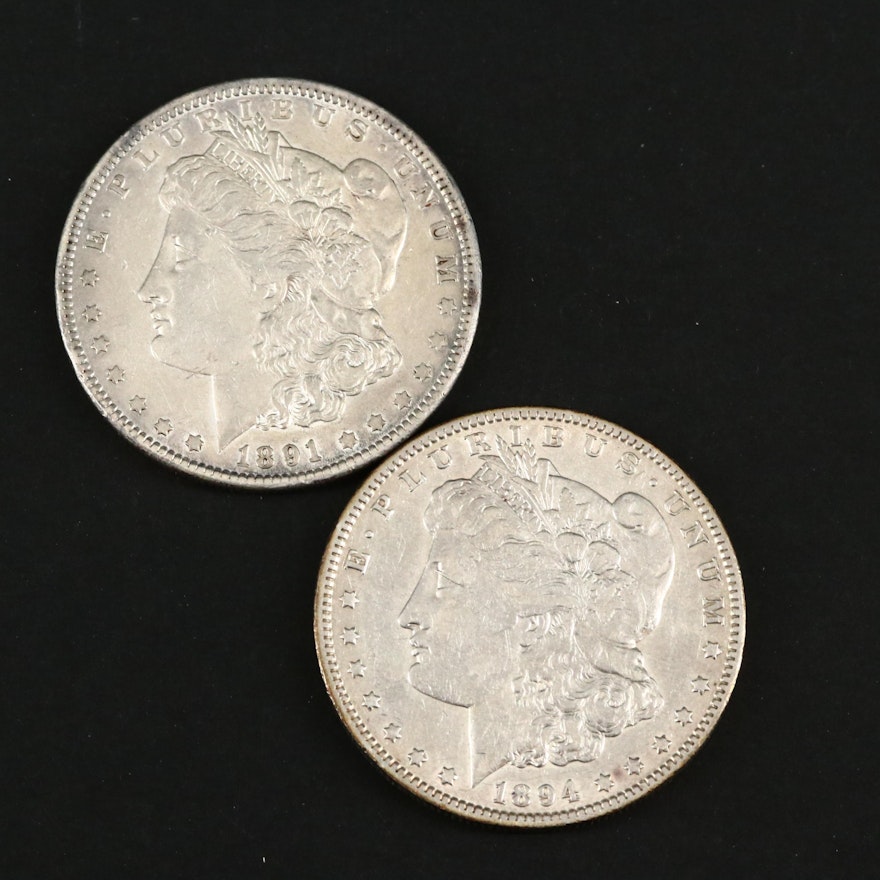 1891 and Better Date 1894-O Morgan Silver Dollars