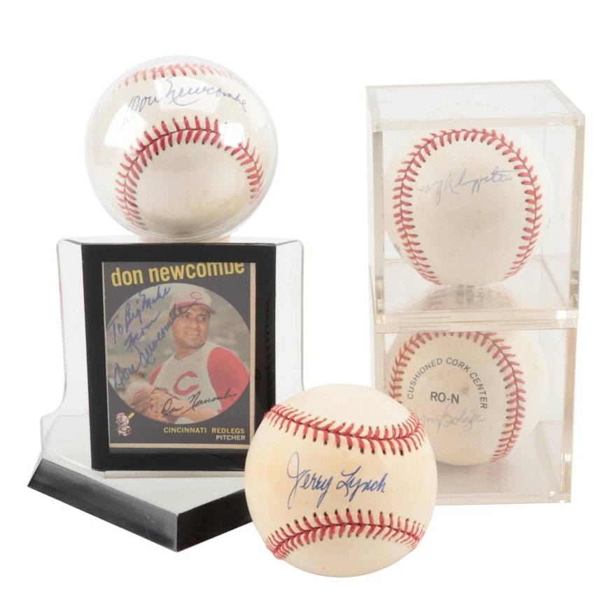 Klippstein, Bolger, Newcombe and Lynch Signed Baseballs      COA