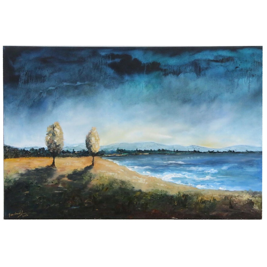 Farshad Lanjani Coastal Landscape Oil Painting, 2012
