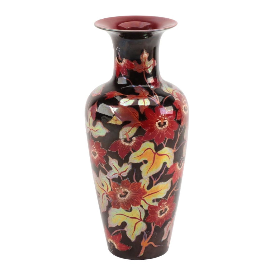 Zsolnay Judit Kriszt Eosin Glazed Floral Vase