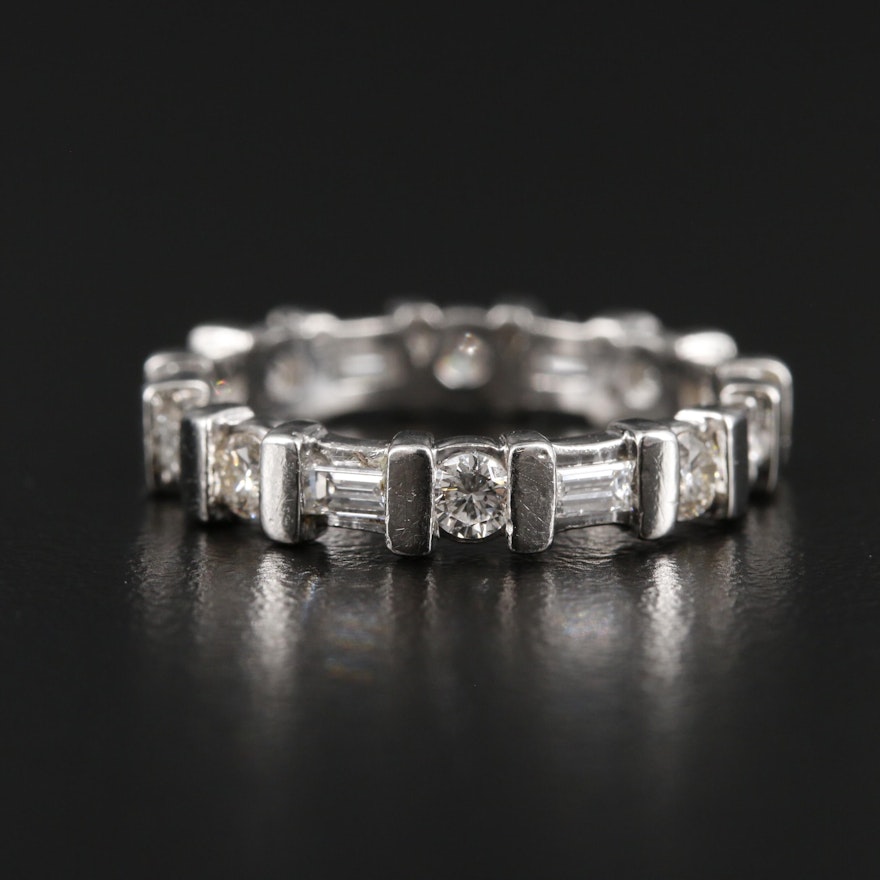Platinum 1.09 CTW Diamond Eternity Ring