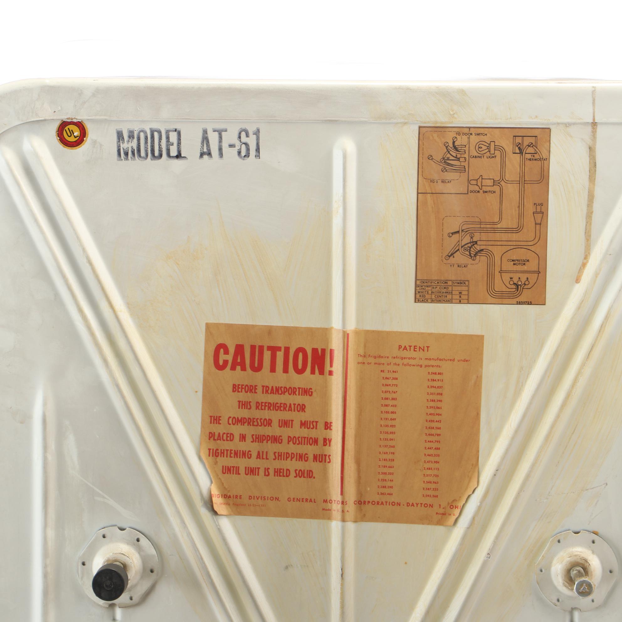 Vintage Frigidaire AT-61 Refrigerator, circa 1960