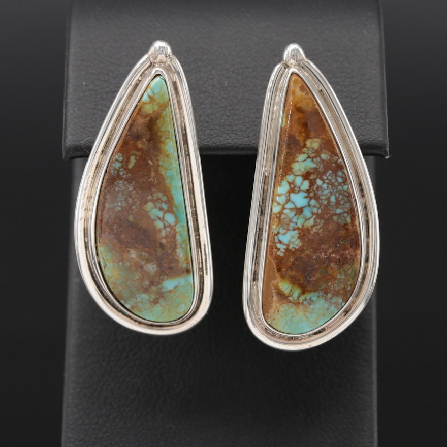 Ernest McCrea Navajo Diné, Sterling Silver and Turquoise Drop Earrings