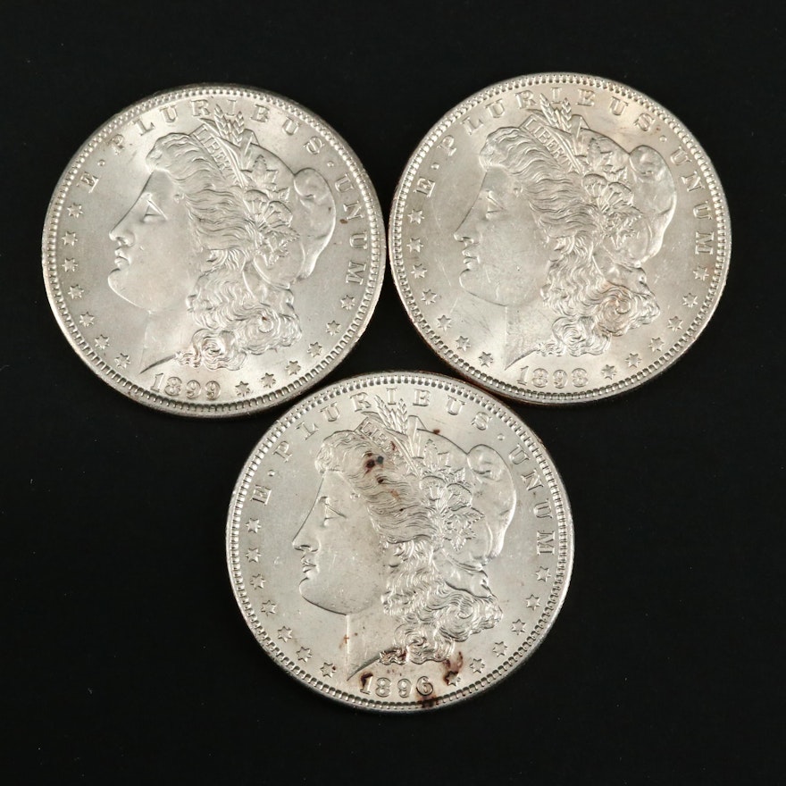 1896, 1898 and 1899-O Morgan Silver Dollars