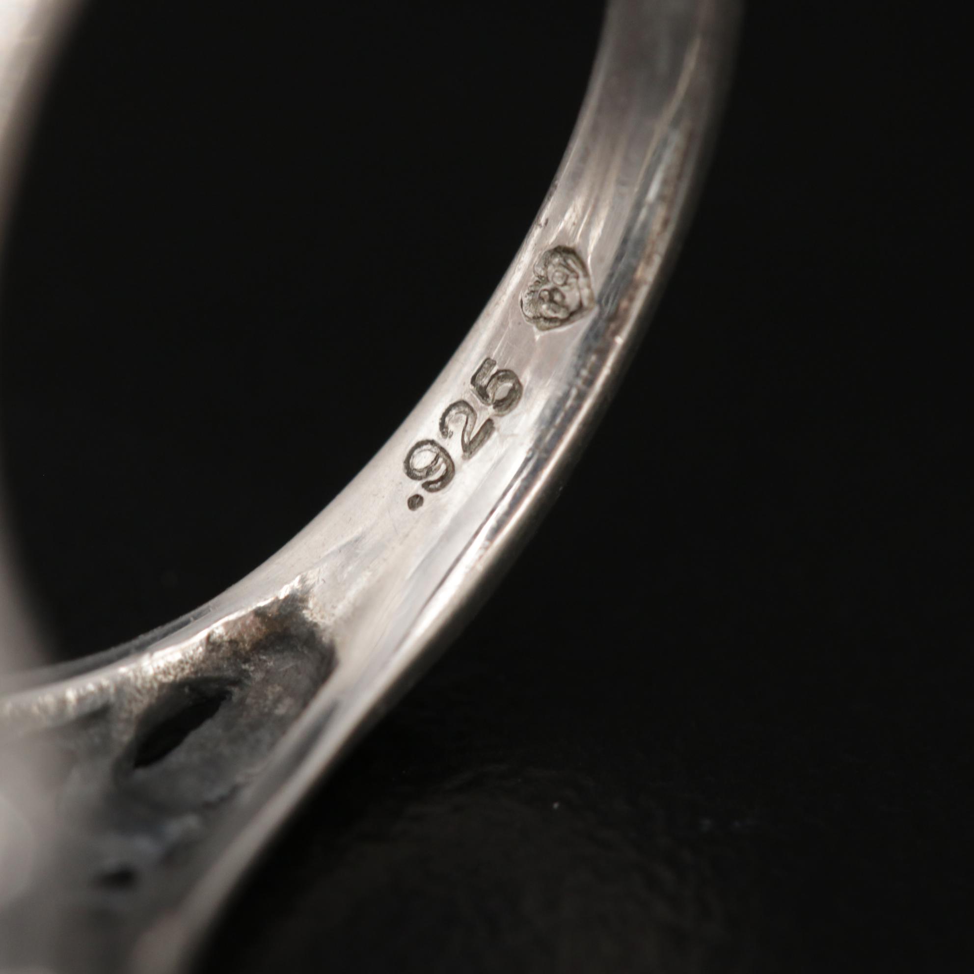 Sterling Silver BlueTopaz Openwork Ring with Milgrain Detail