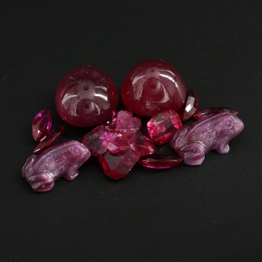 Loose 45.34 CTW Ruby and Corundum Gemstones