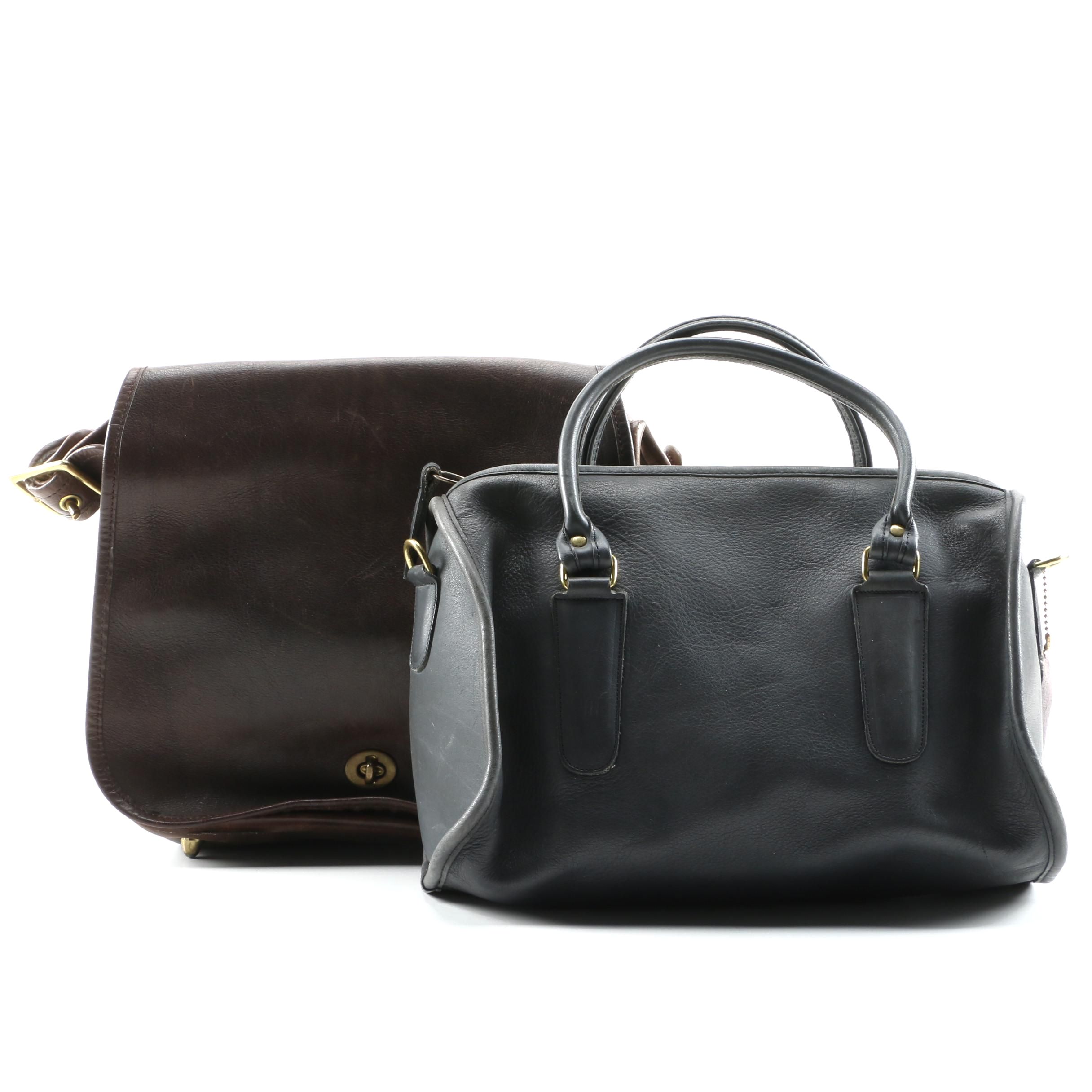 Coach Leather Boston Style Satchel and Shoulder Bag