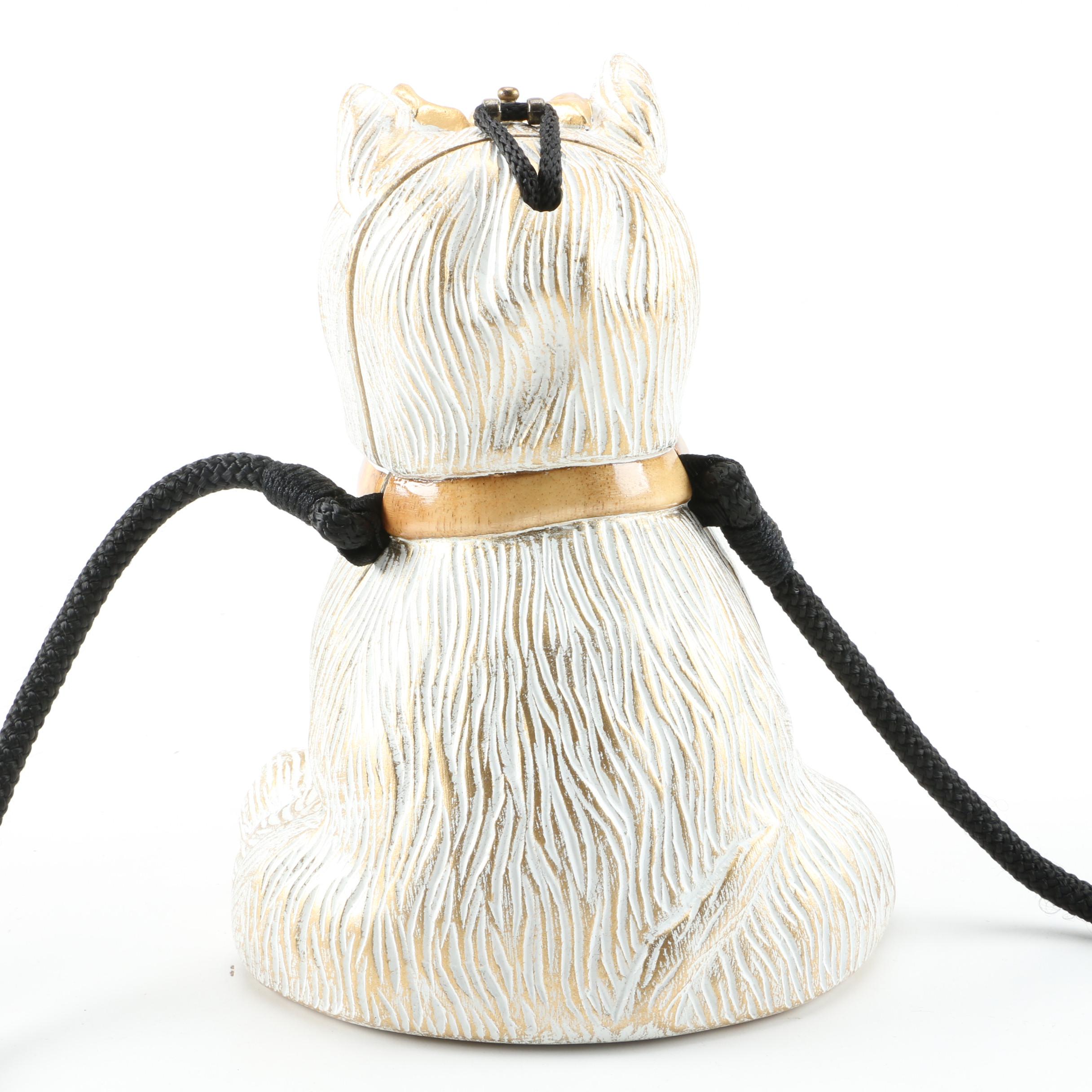 Timmy Woods of Beverly Hills Handcrafted Acacia Wood Westie Dog Purse
