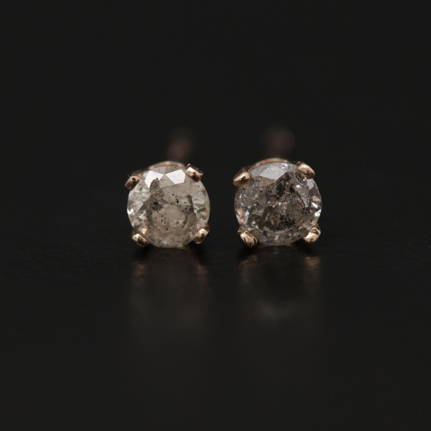 14K Yellow Gold 0.34 CTW Diamond Stud Earrings