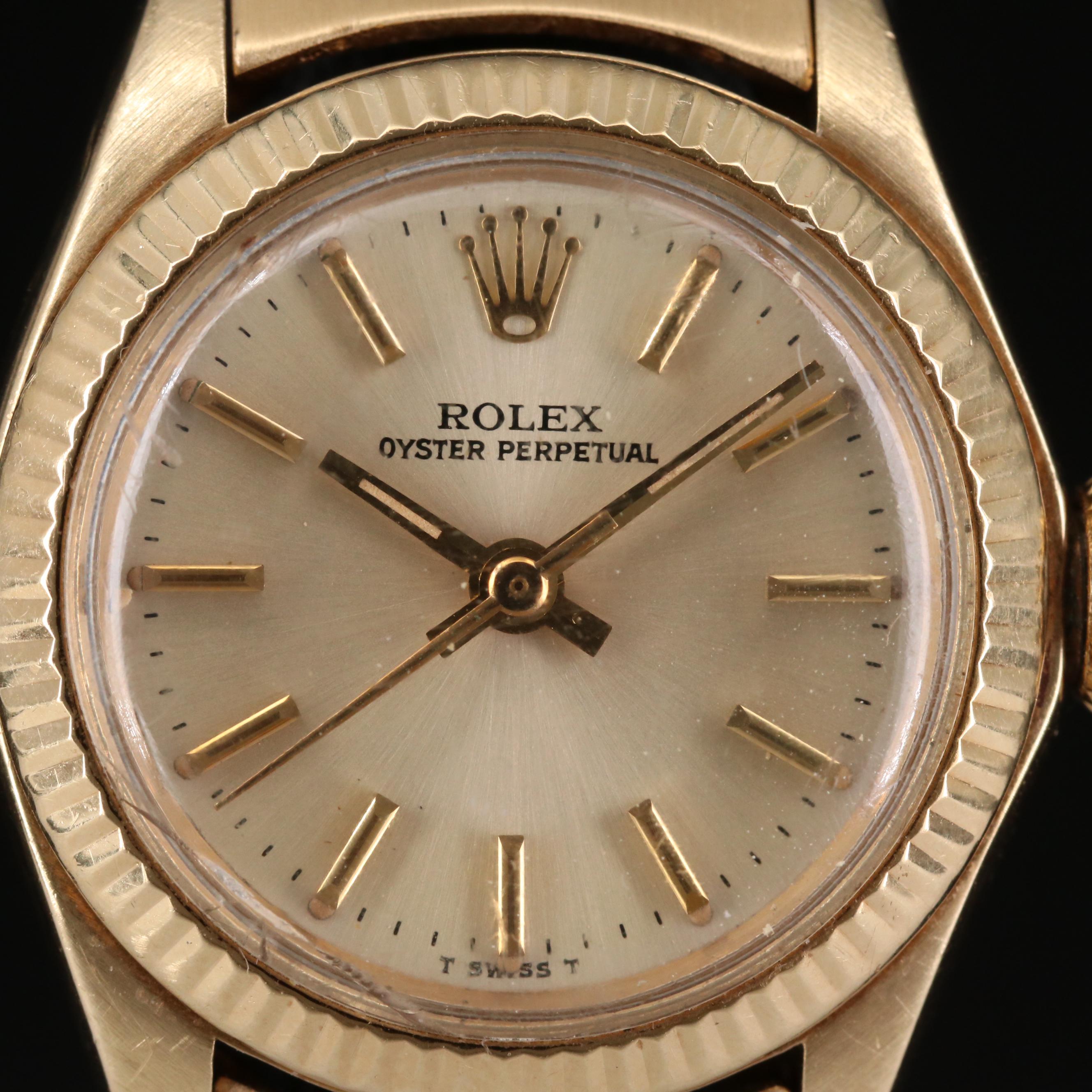 Vintage Rolex Oyster Perpetual 14K and 18K Gold Watch, 1978