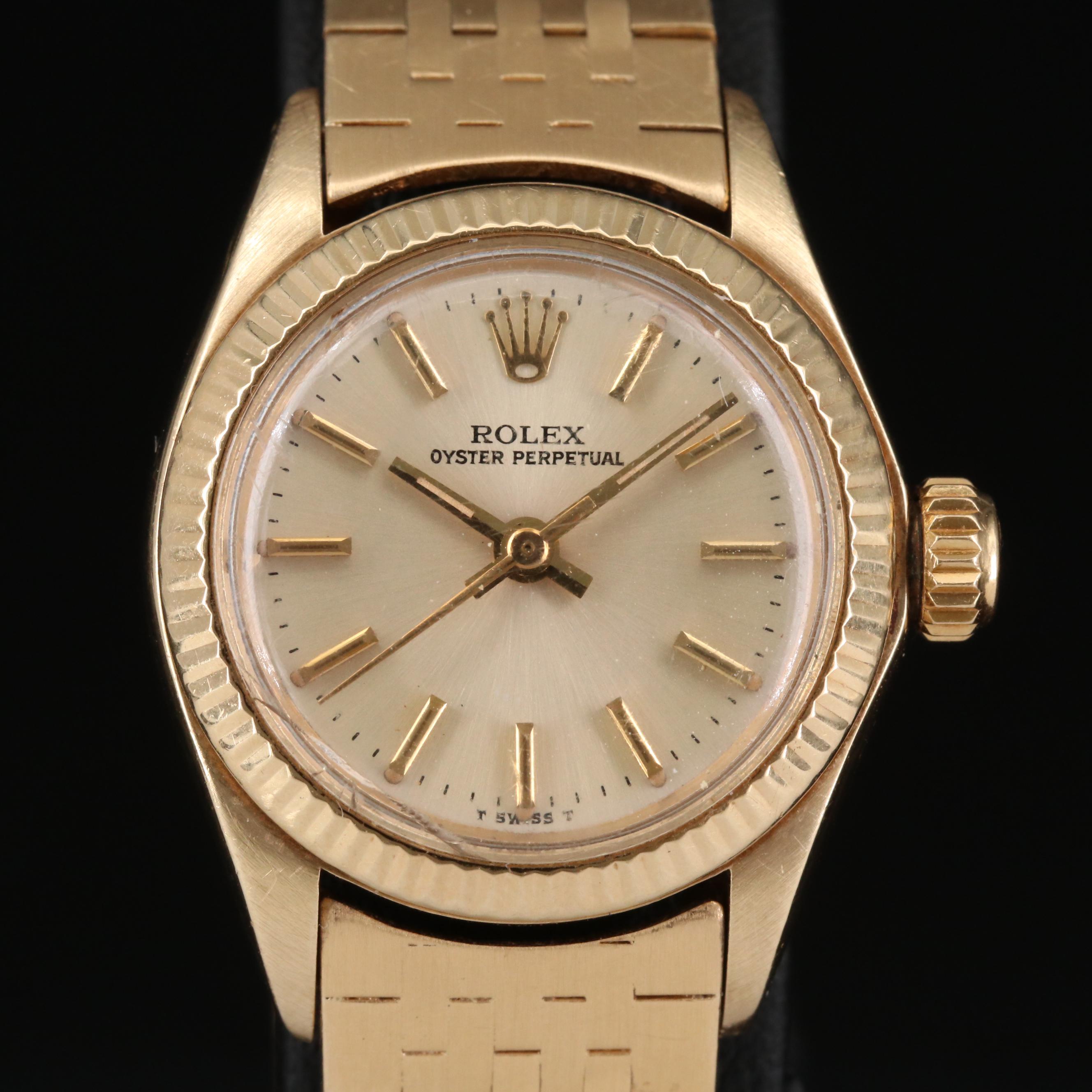 Vintage Rolex Oyster Perpetual 14K and 18K Gold Watch, 1978