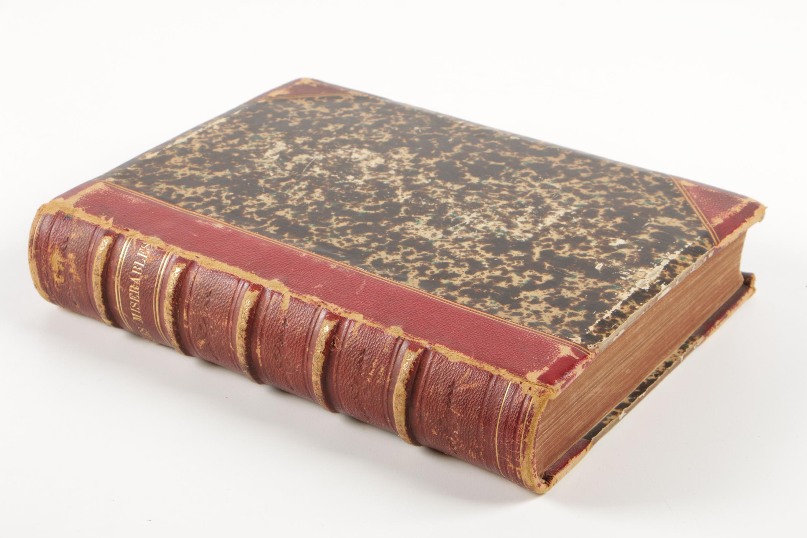 1867 Leather Bound "Les Misérables" by Victor Hugo