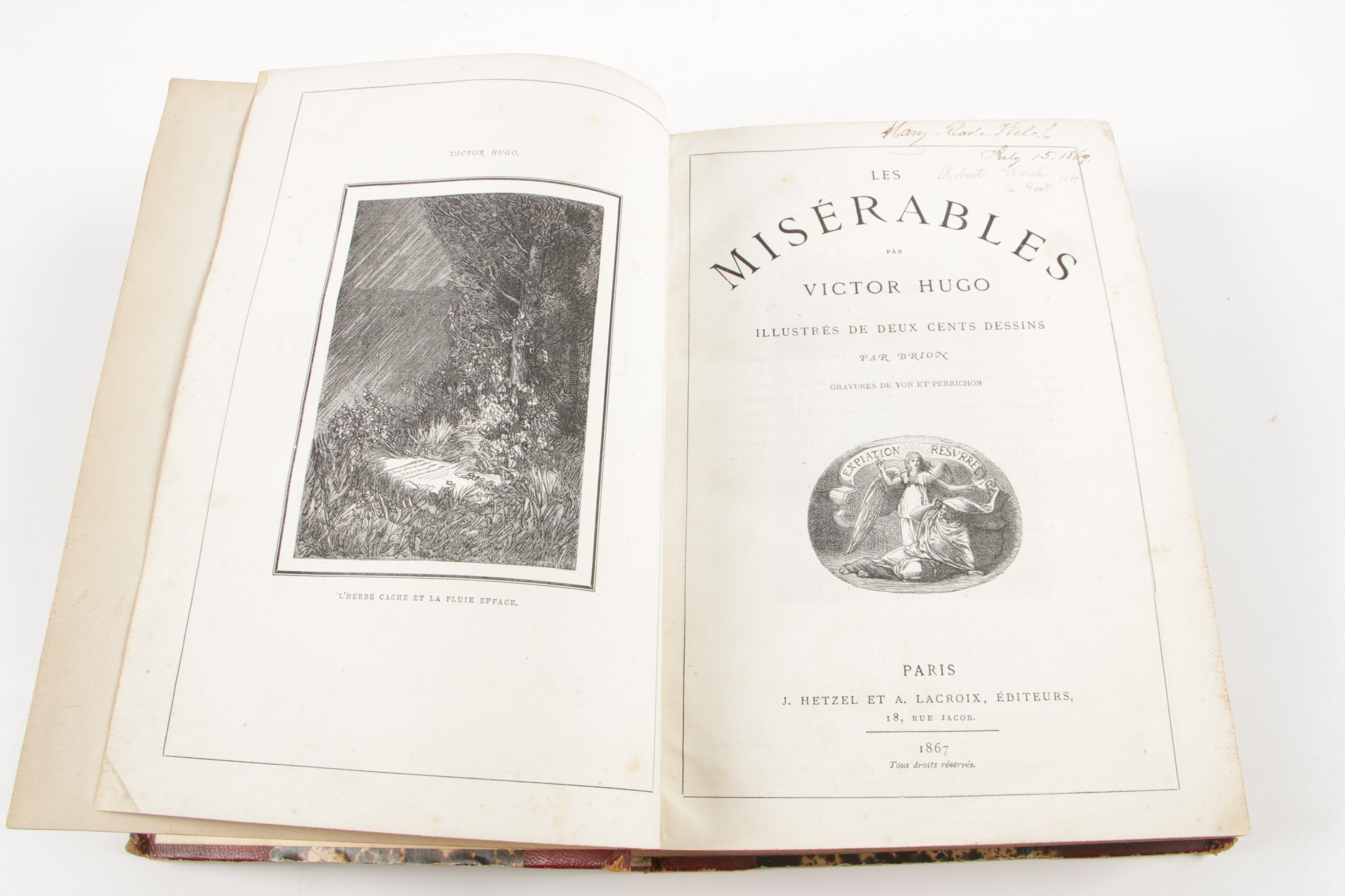 1867 Leather Bound "Les Misérables" by Victor Hugo