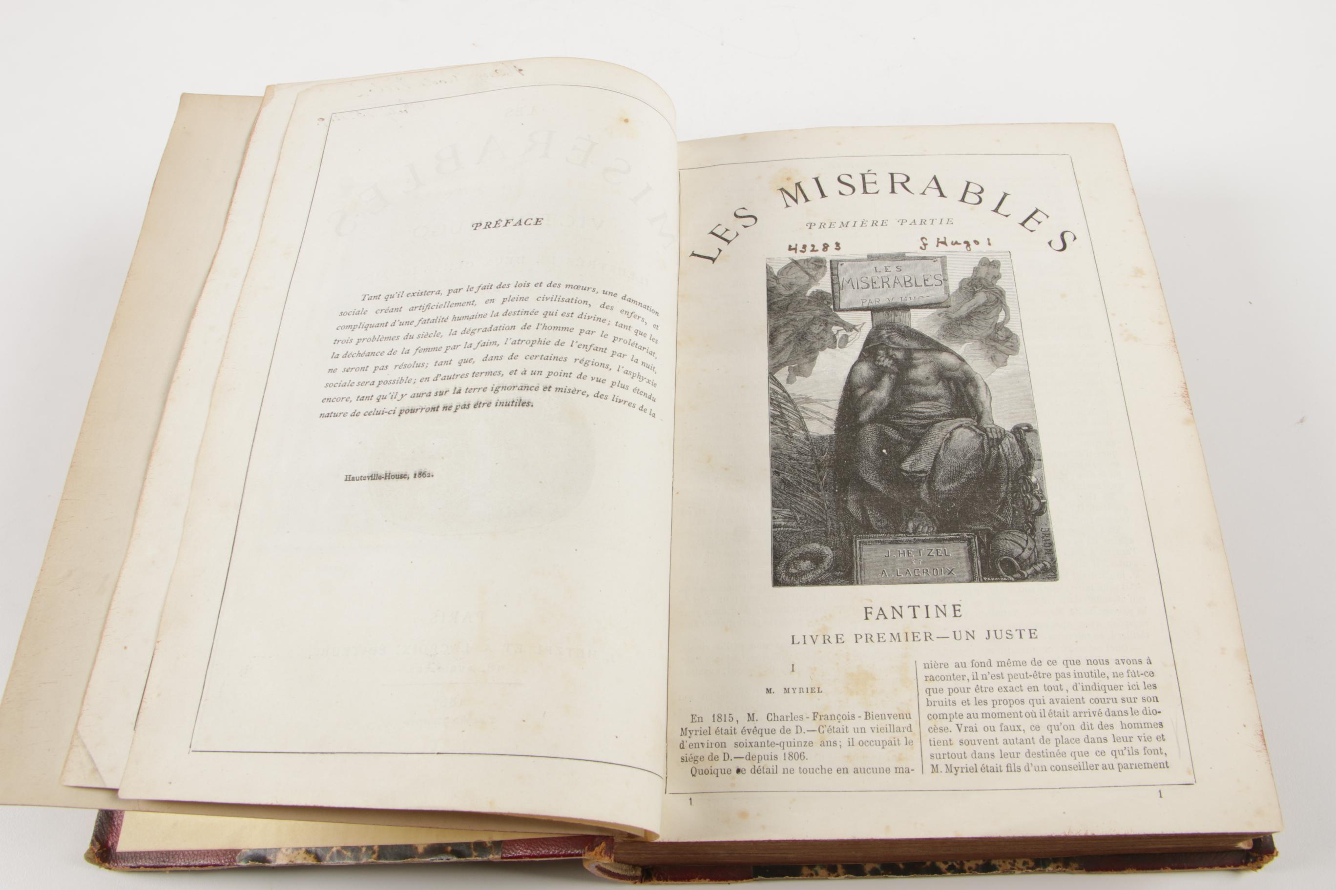 1867 Leather Bound "Les Misérables" by Victor Hugo