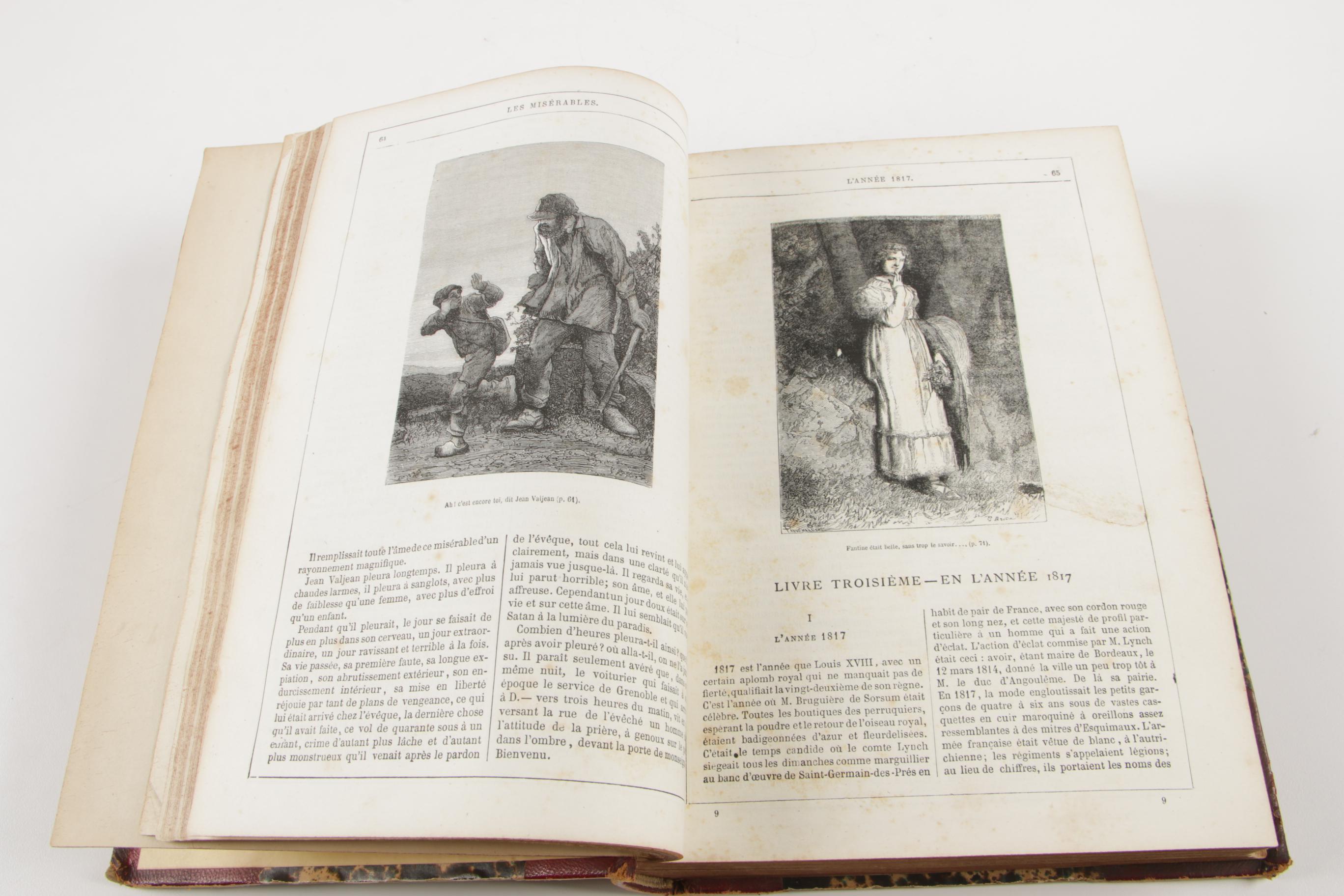1867 Leather Bound "Les Misérables" by Victor Hugo