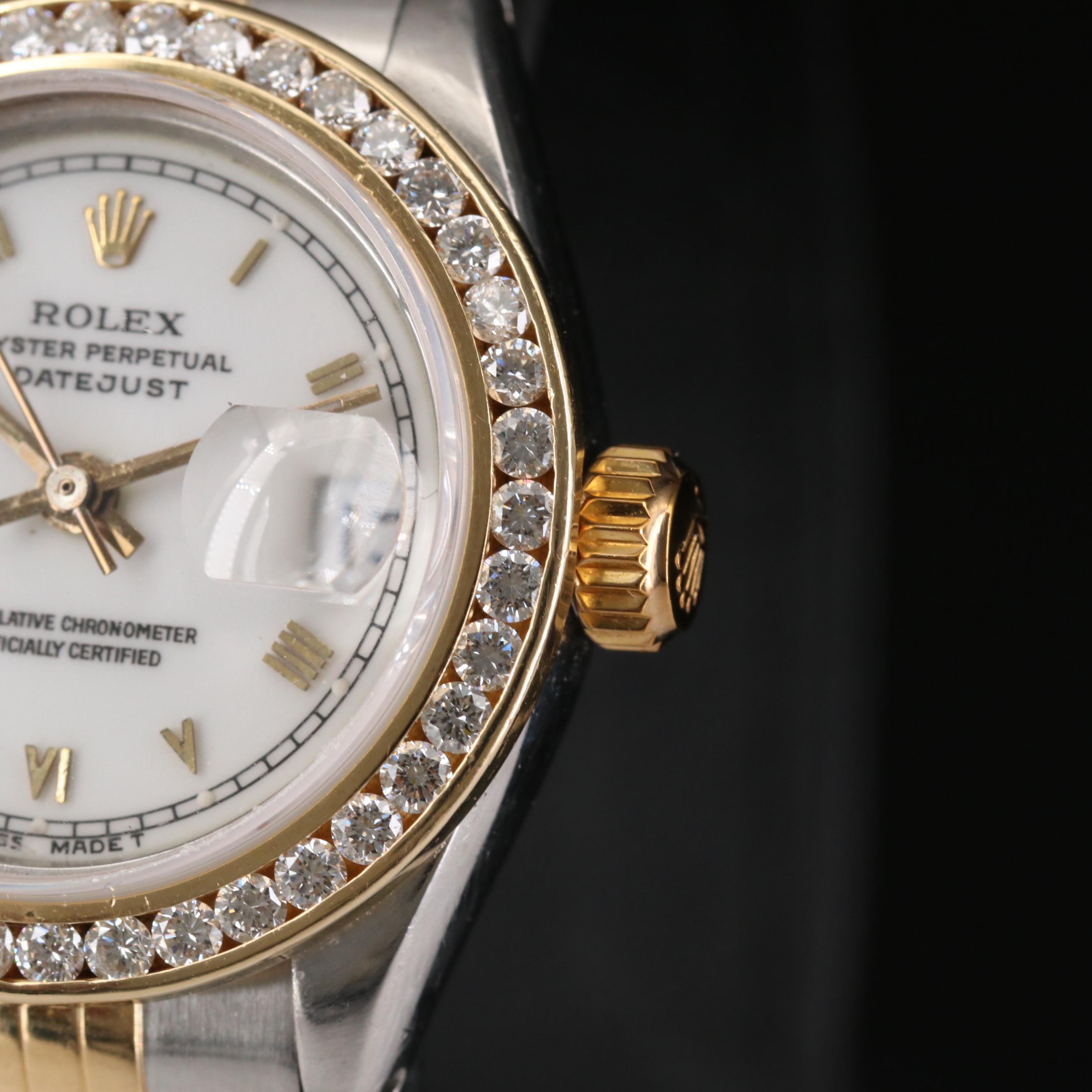 Rolex Datejust 18K Gold and Stainless Steel 1.05 CTW Diamond Bezel Watch, 1978