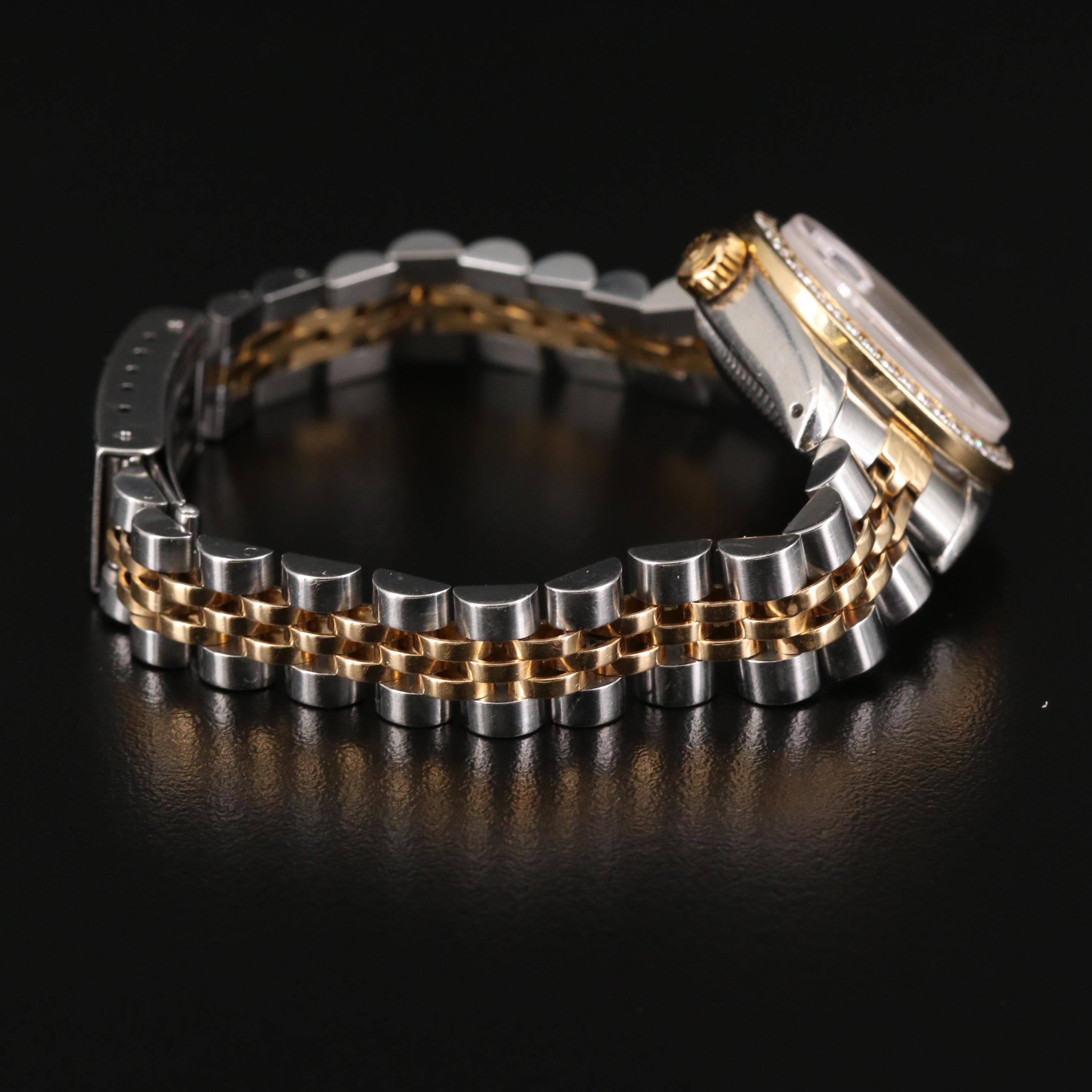 Rolex Datejust 18K Gold and Stainless Steel 1.05 CTW Diamond Bezel Watch, 1978