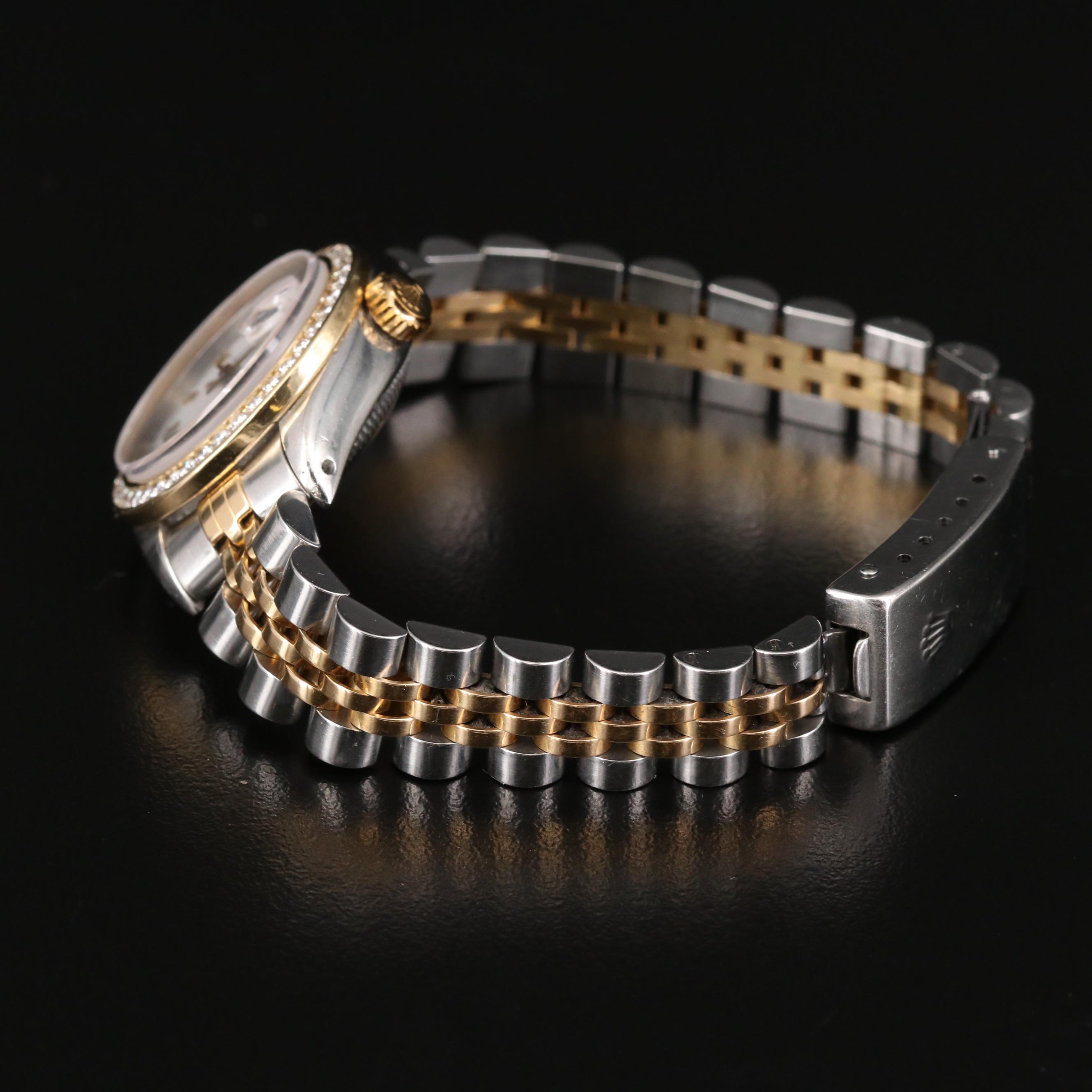 Rolex Datejust 18K Gold and Stainless Steel 1.05 CTW Diamond Bezel Watch, 1978