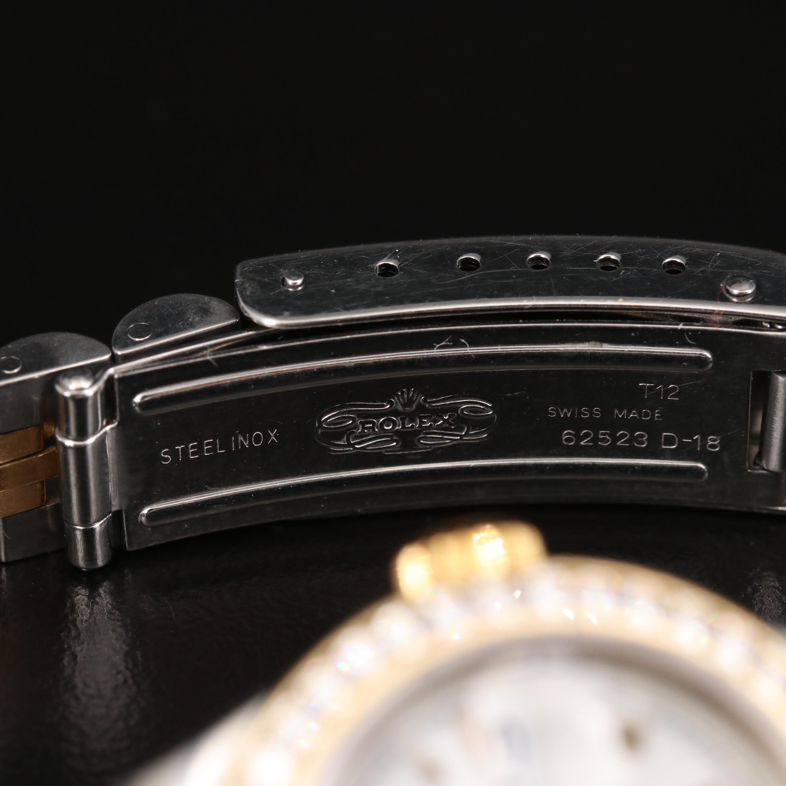 Rolex Datejust 18K Gold and Stainless Steel 1.05 CTW Diamond Bezel Watch, 1978