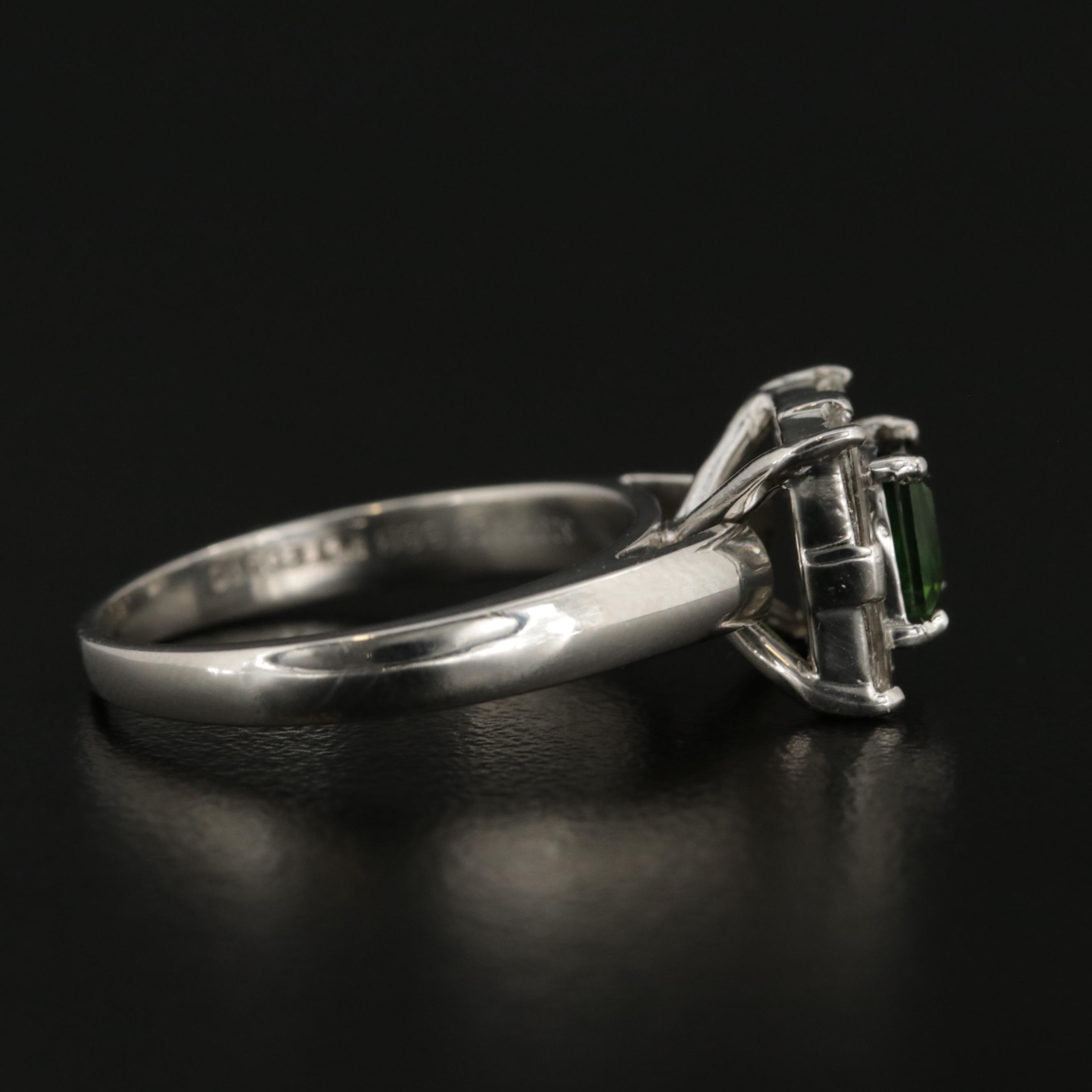 Vintage Bailey Banks and Biddle Co. Platinum Tourmaline and Diamond Ring