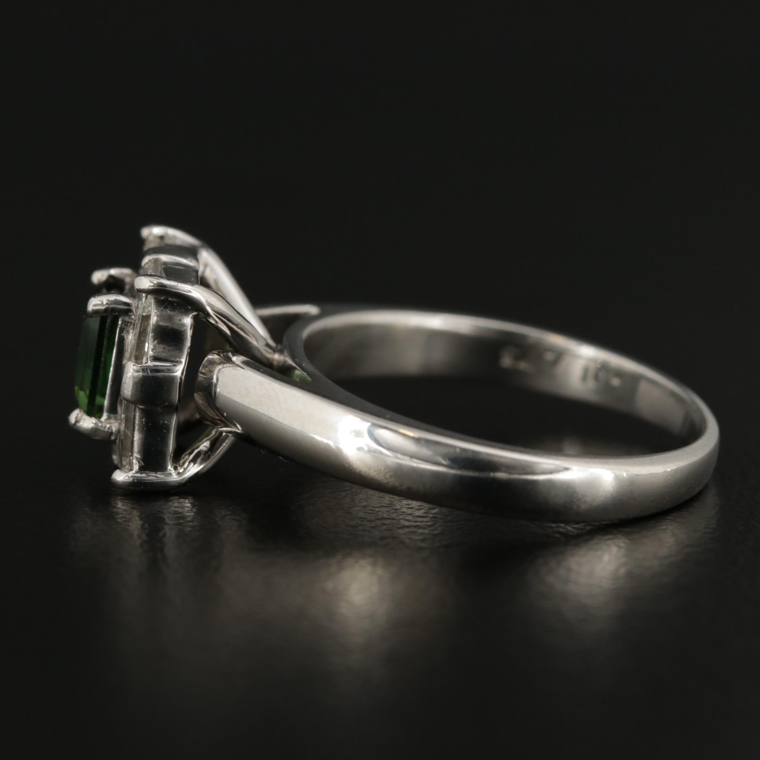 Vintage Bailey Banks and Biddle Co. Platinum Tourmaline and Diamond Ring