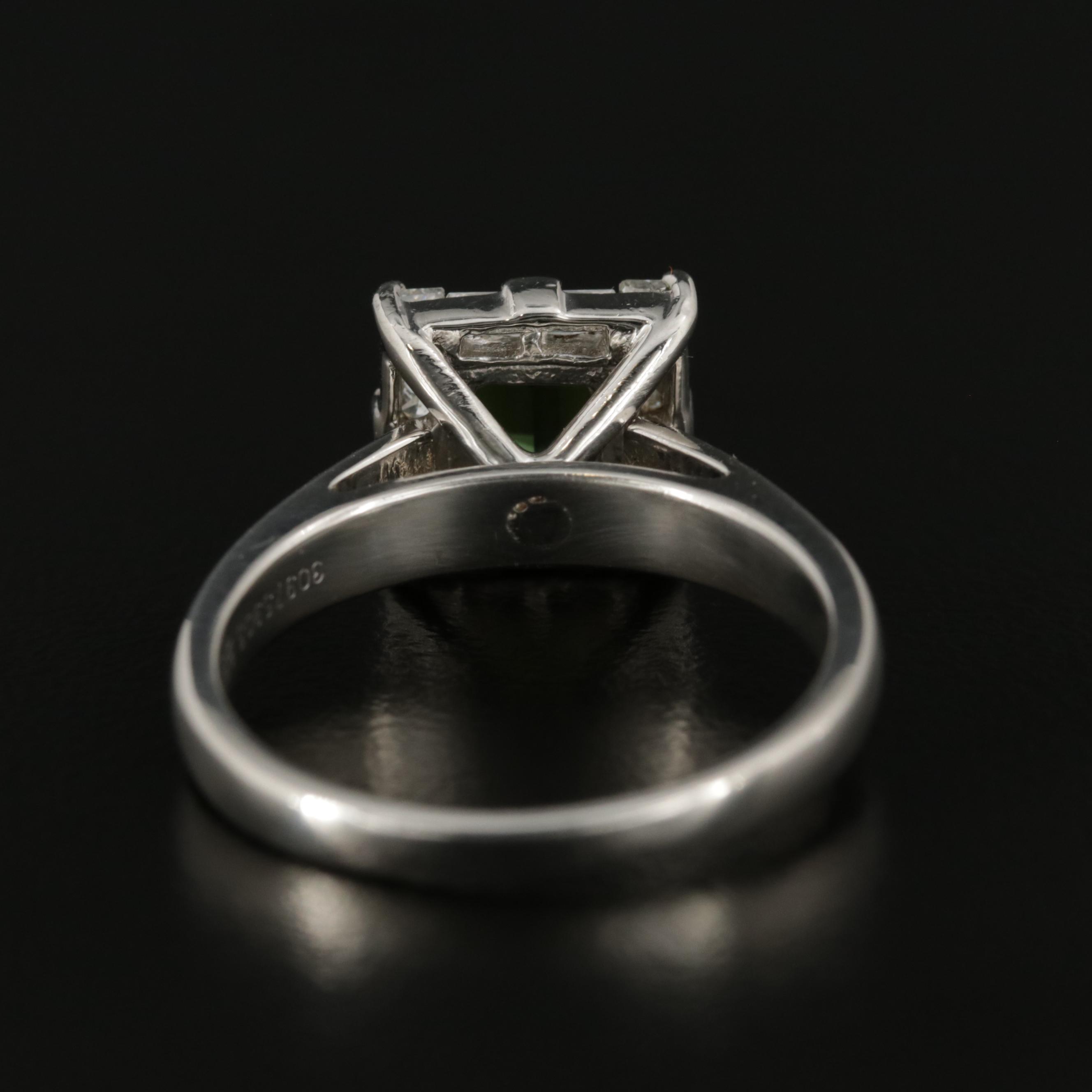 Vintage Bailey Banks and Biddle Co. Platinum Tourmaline and Diamond Ring