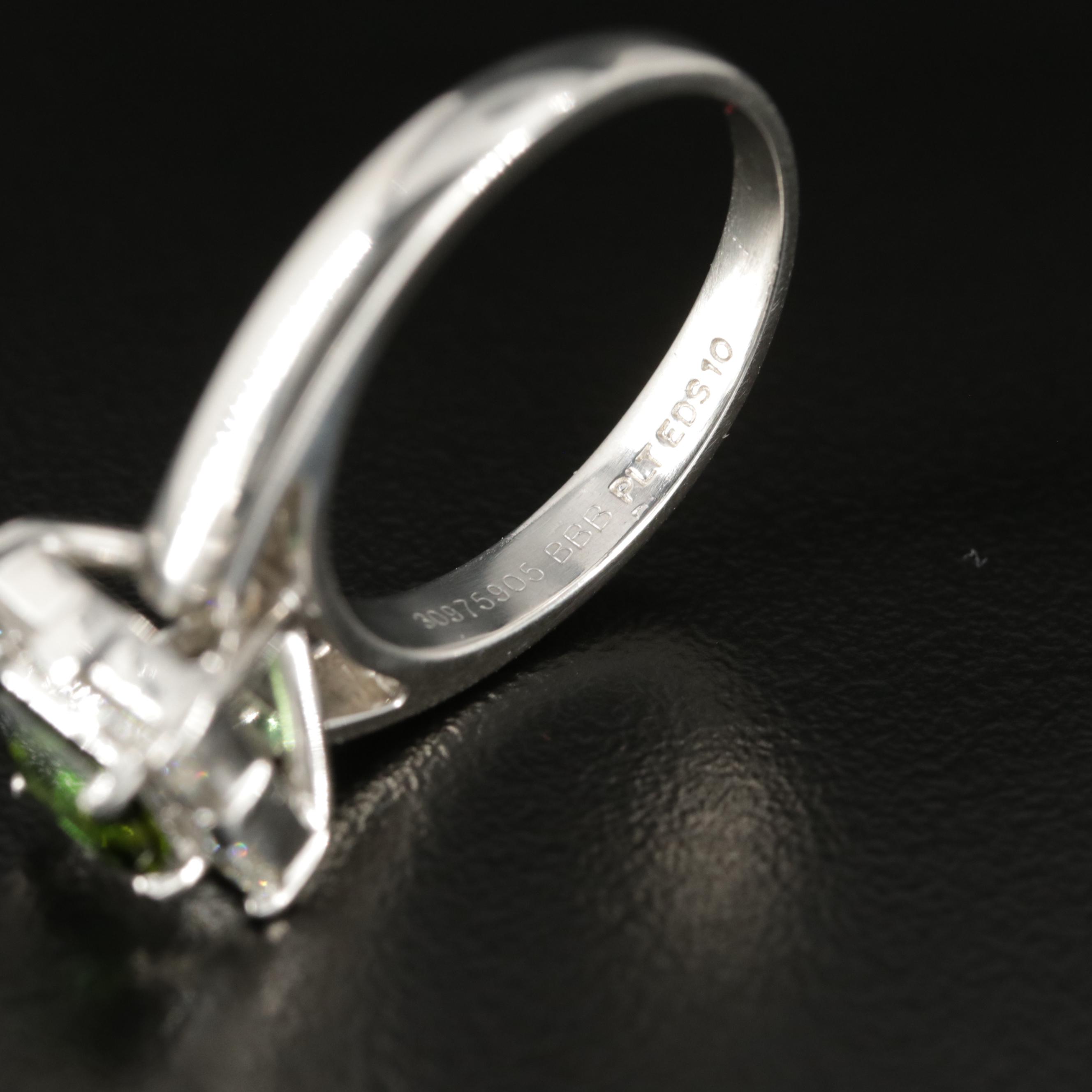 Vintage Bailey Banks and Biddle Co. Platinum Tourmaline and Diamond Ring