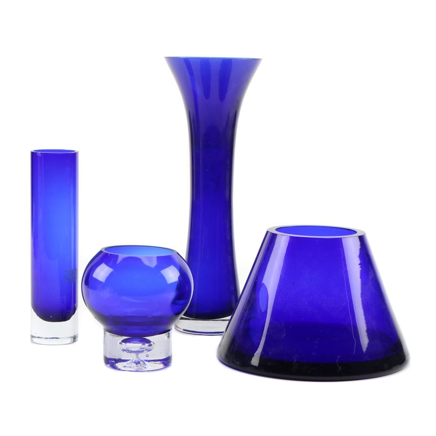 Cobalt Blue Art Glass Vases