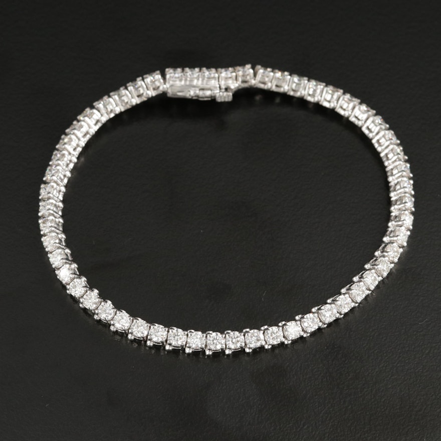 14K White Gold 5.52 CTW Diamond Tennis Bracelet