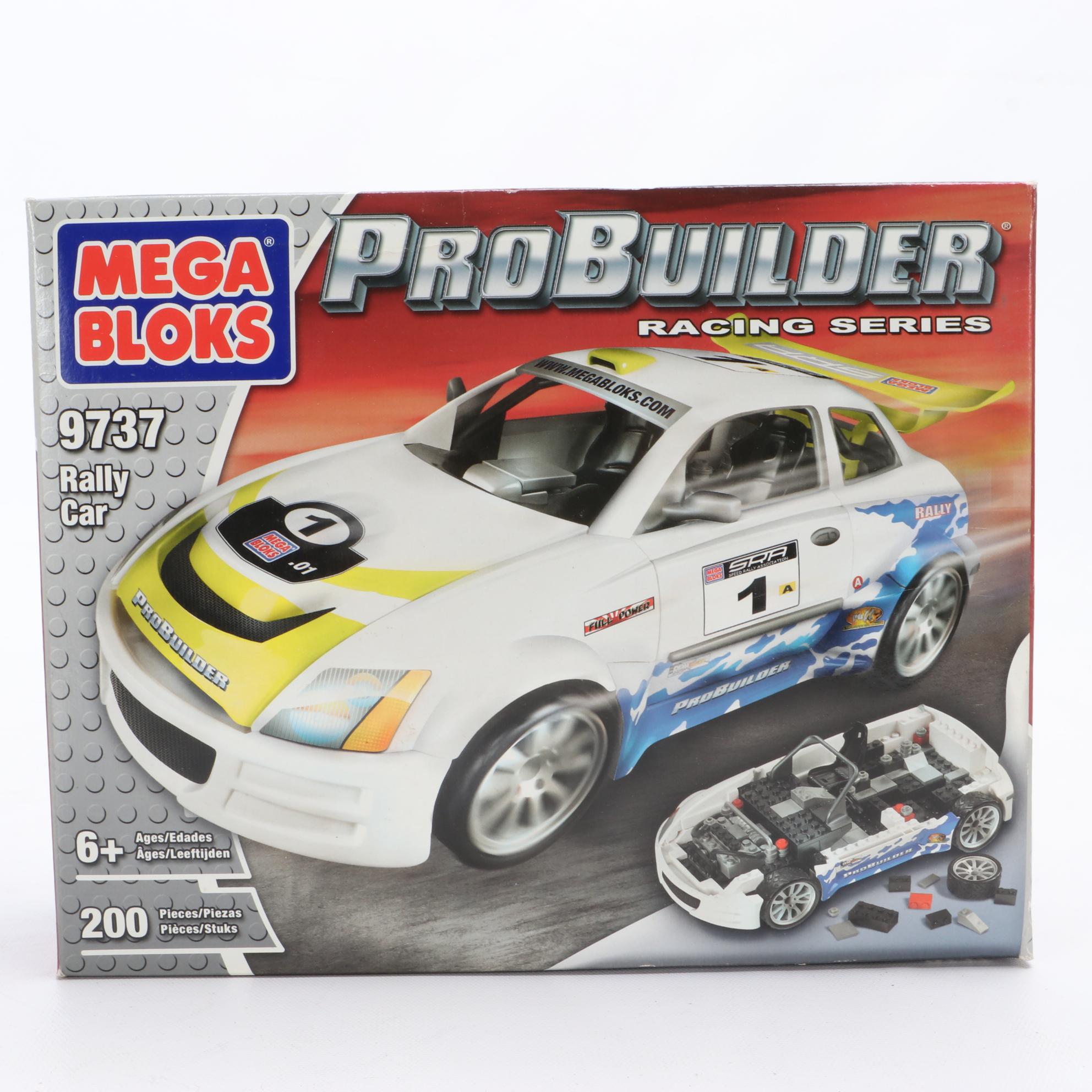 Tyco Electric Racing Set With Mega Bloks "Probuilder" Racing Cars