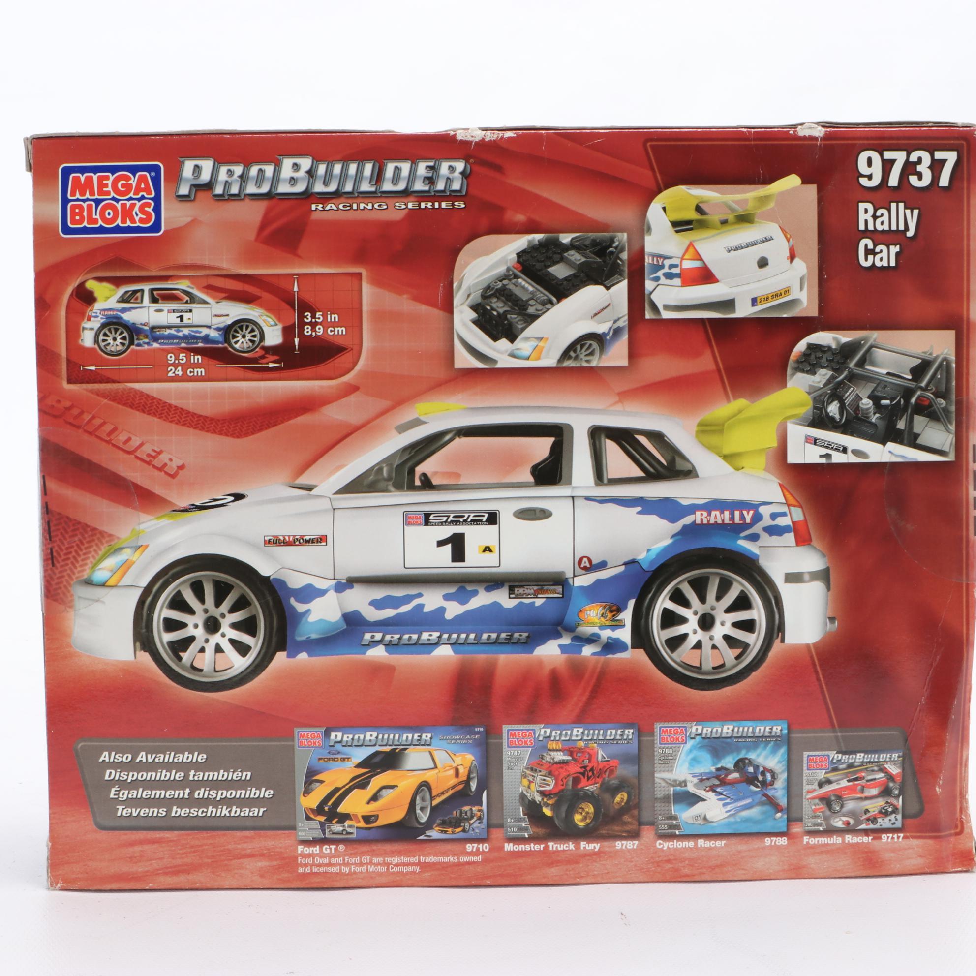 Tyco Electric Racing Set With Mega Bloks "Probuilder" Racing Cars