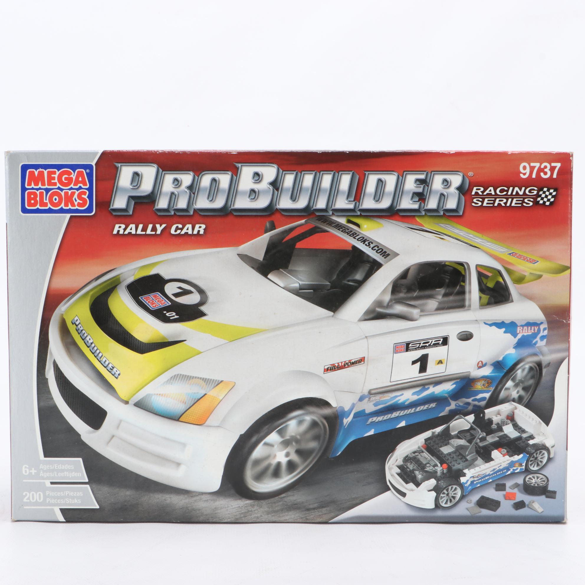 Tyco Electric Racing Set With Mega Bloks "Probuilder" Racing Cars