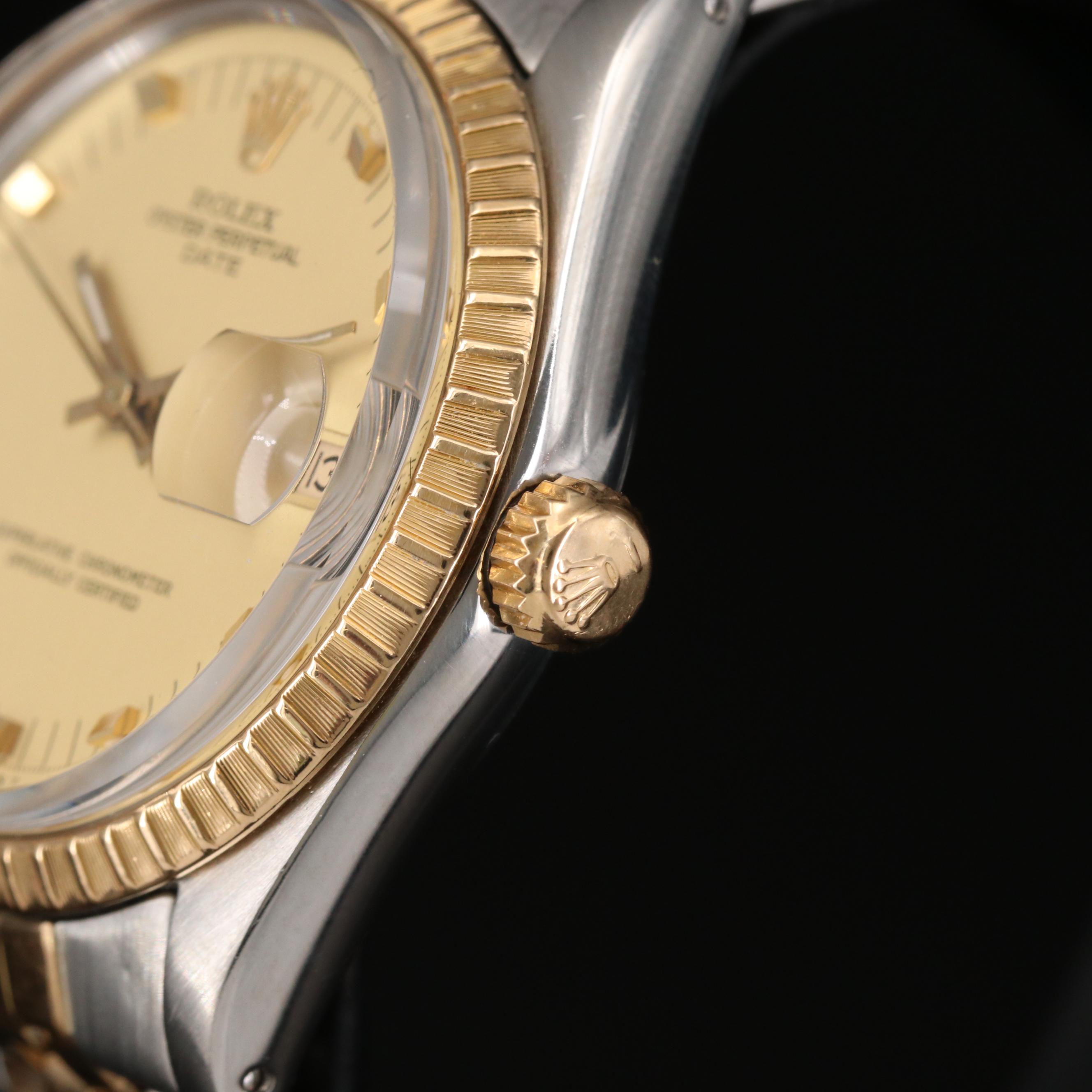 Rolex Date 18K Gold and Stainless Steel Automatic Watch, 1983