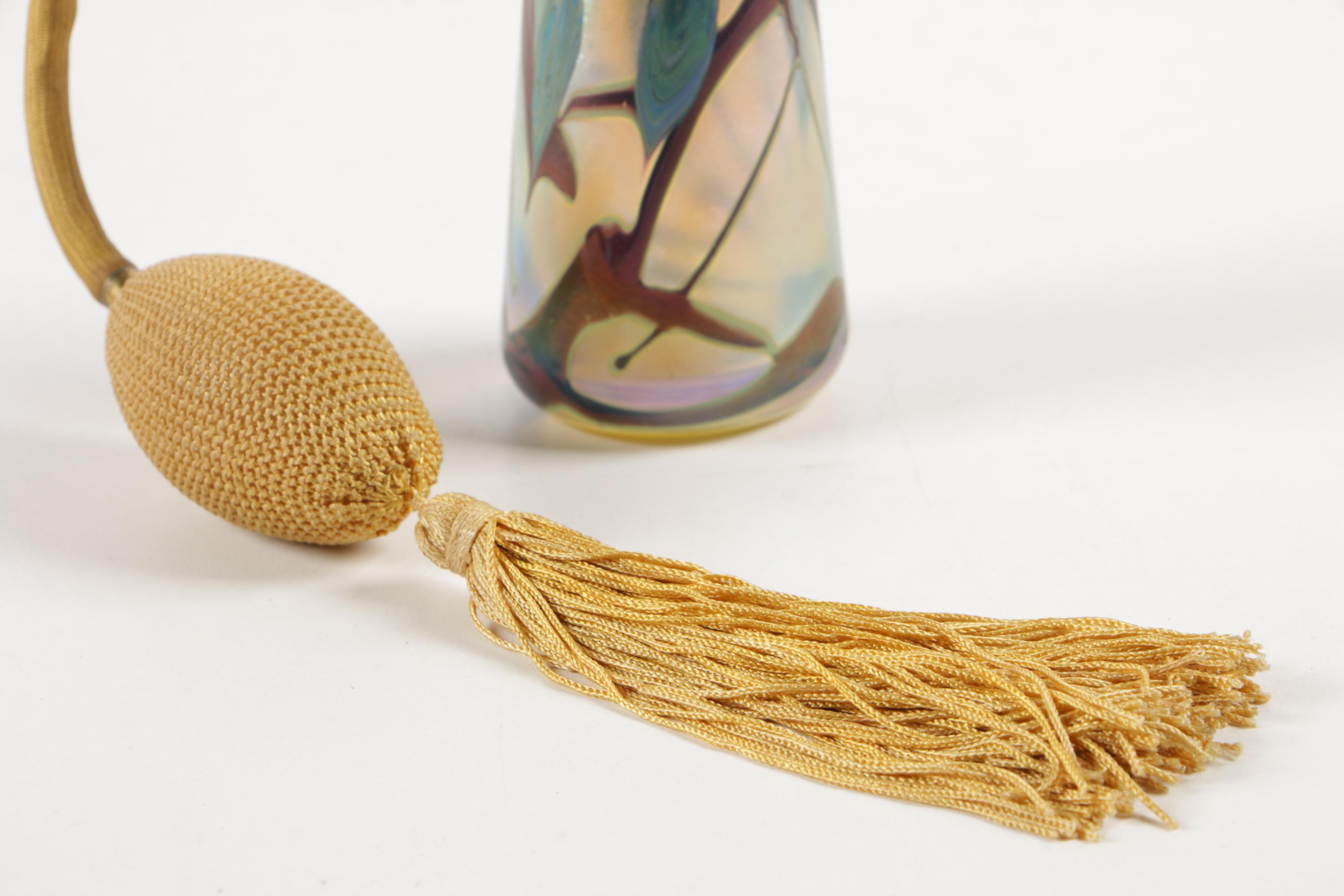 Okra for Oskar Karla Pompadour Glass Perfume Bottle with Atomizer, 1980s