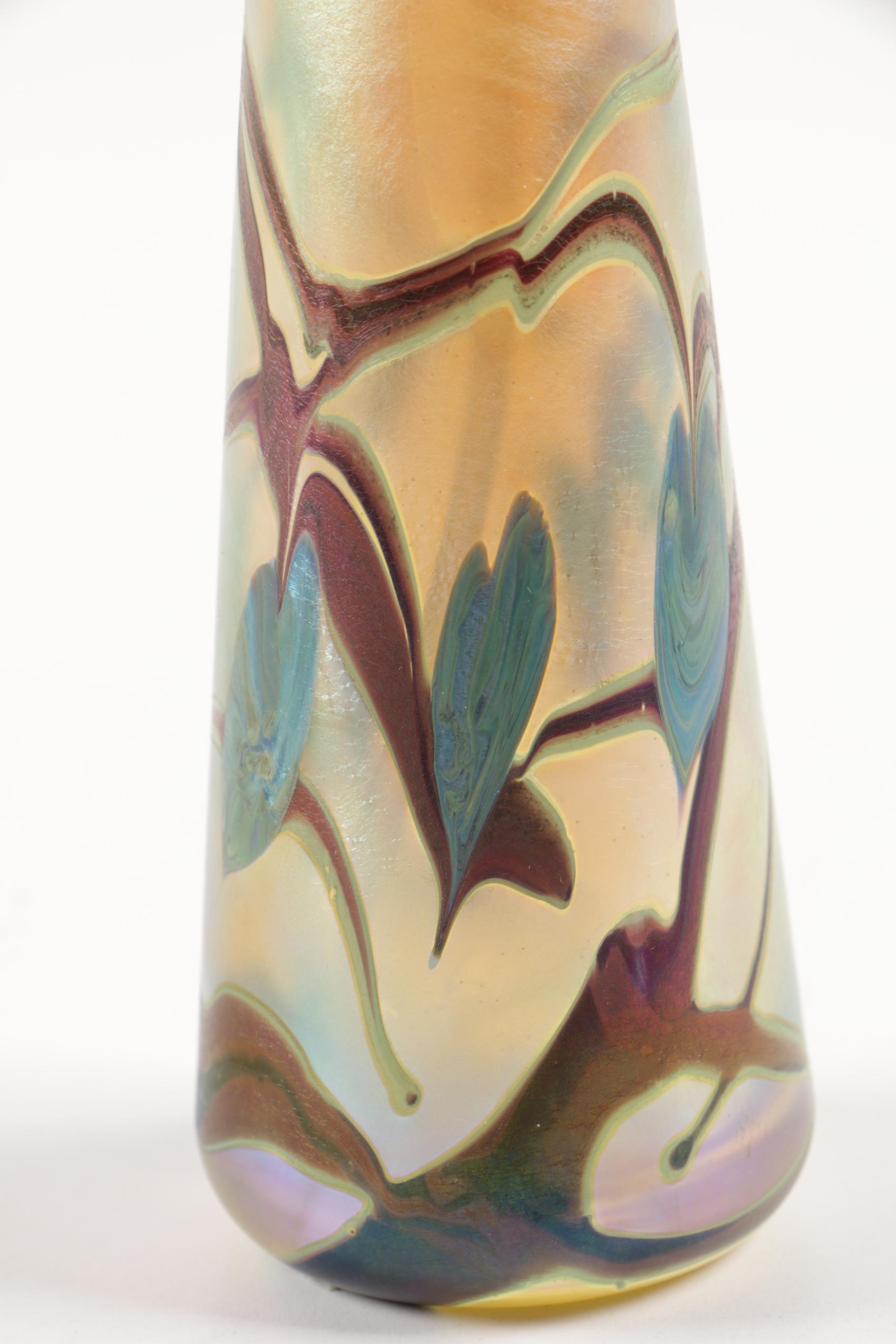 Okra for Oskar Karla Pompadour Glass Perfume Bottle with Atomizer, 1980s