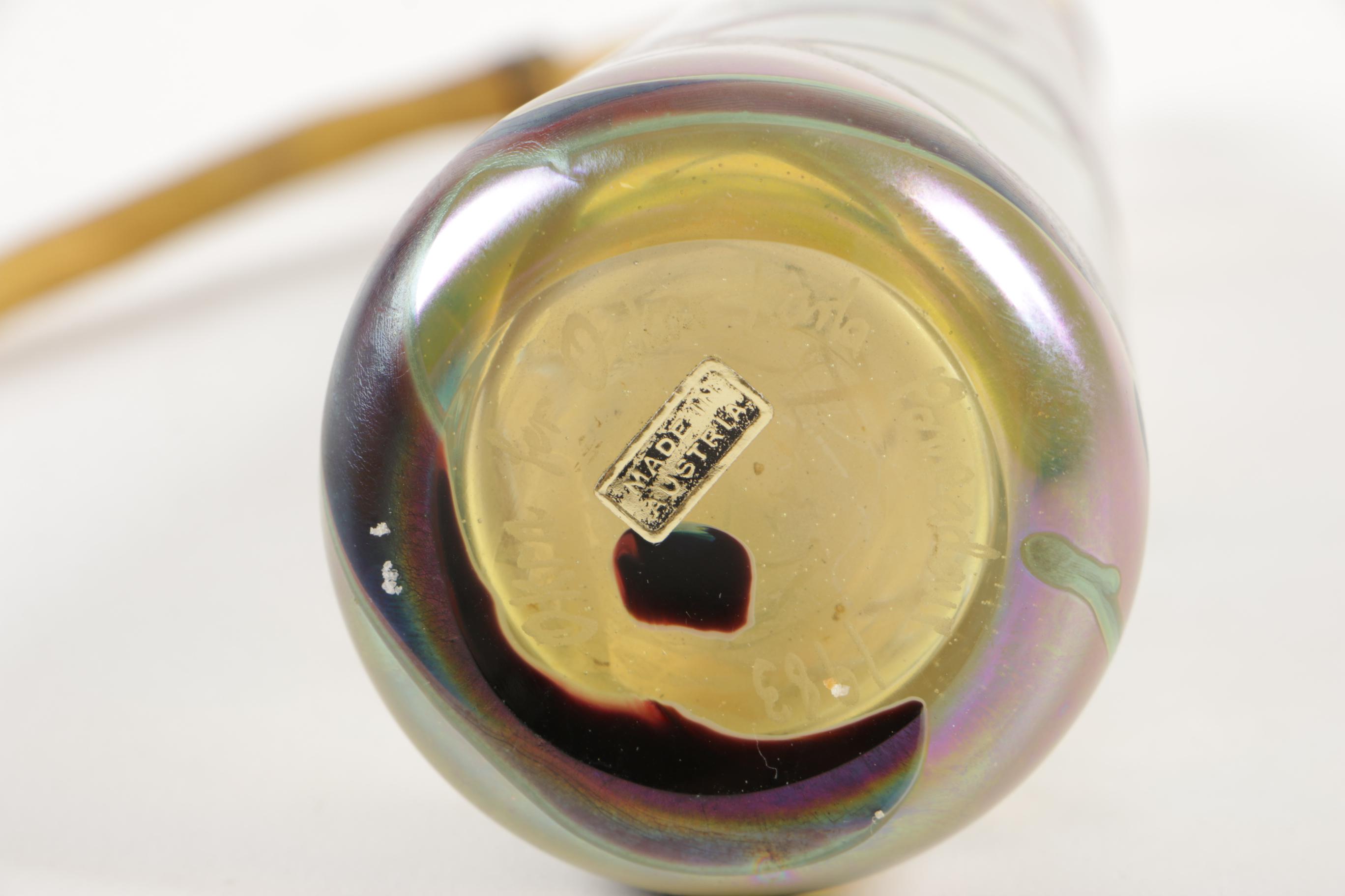 Okra for Oskar Karla Pompadour Glass Perfume Bottle with Atomizer, 1980s