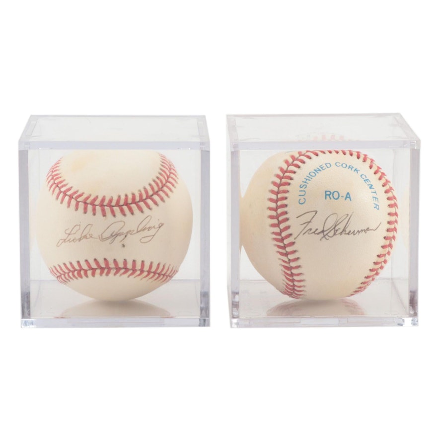 Luke Appling and Fred Scherman Signed American League Baseballs   COA