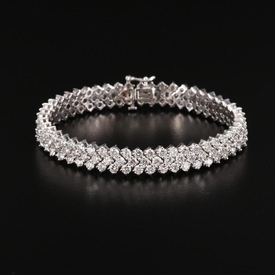 14K White Gold 15.06 CTW Diamond Bracelet