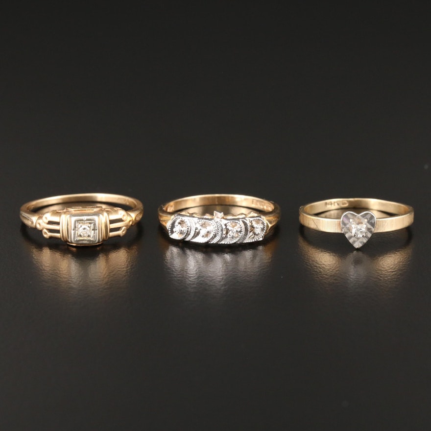 14K Yellow Gold Diamond Rings