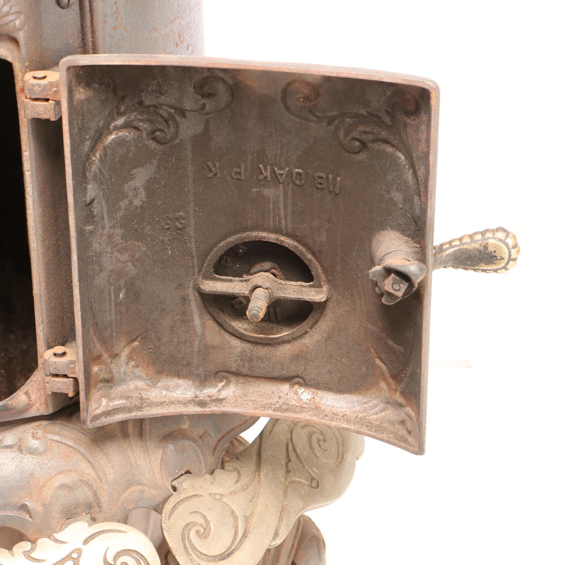 Peninsular Stove Co. Cast Iron Pot Belly Wood Buring Stove, Late 19th Century