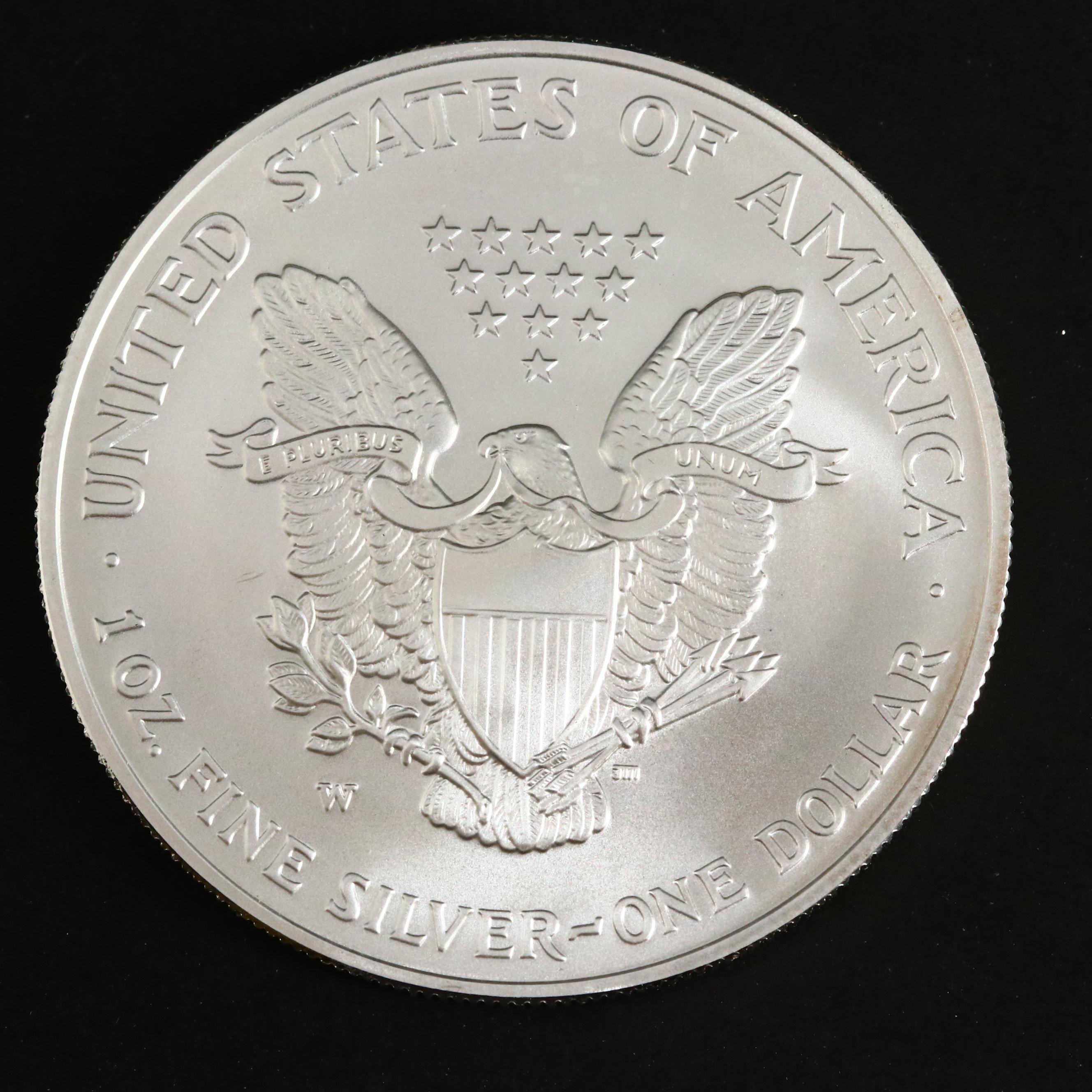 Three American Silver Eagle Bullion Coins, Including Two Better Dates